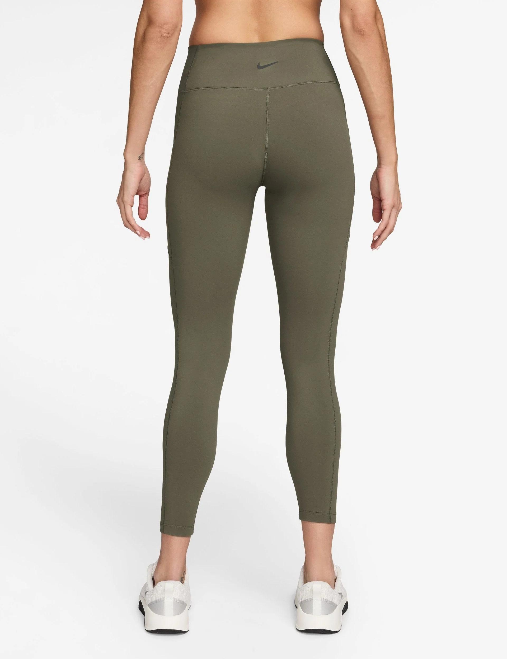 One High Waisted 7/8 Pocket Leggings - Medium Olive
