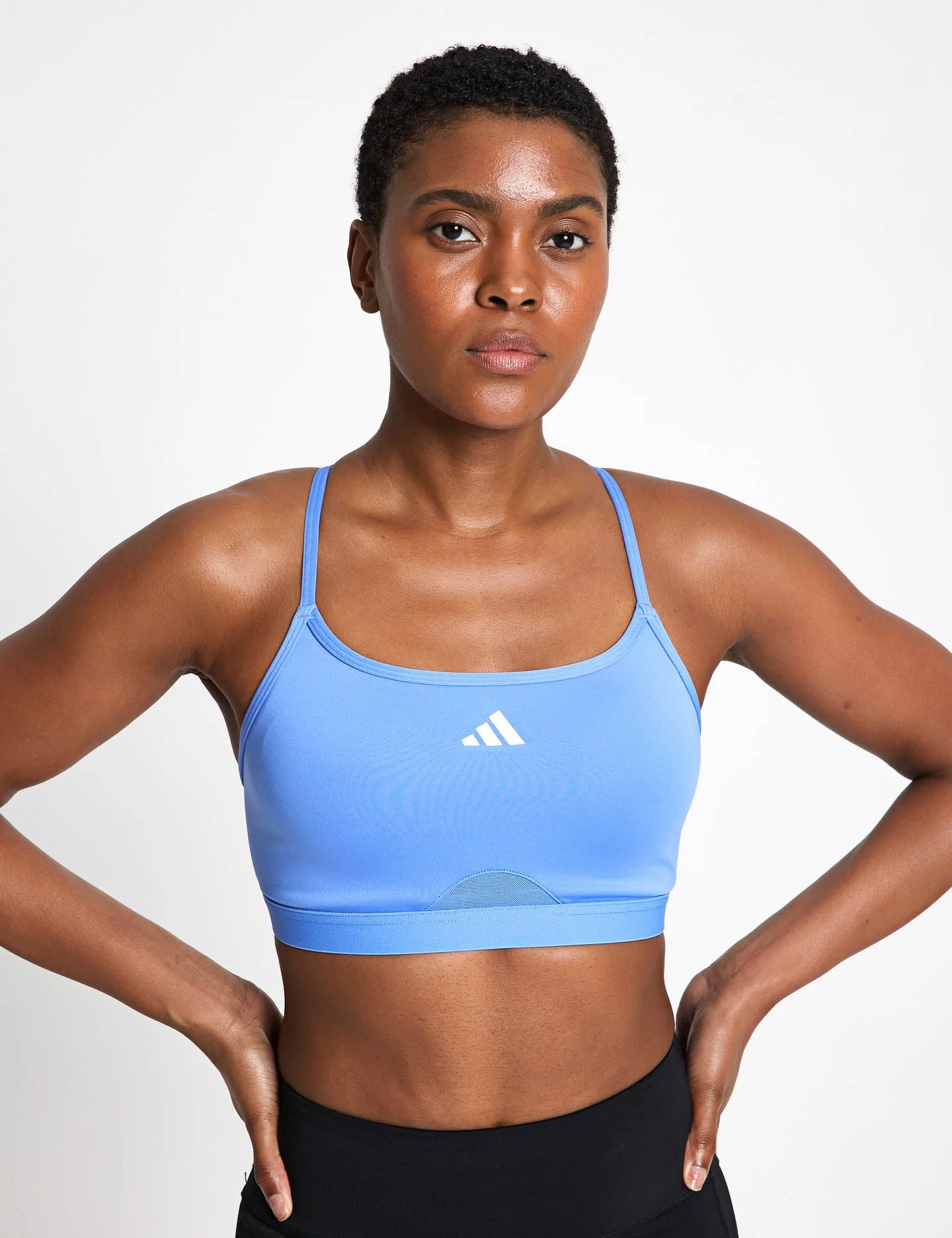 Aeroreact Training 3-Stripes Bra - Blue Fusion