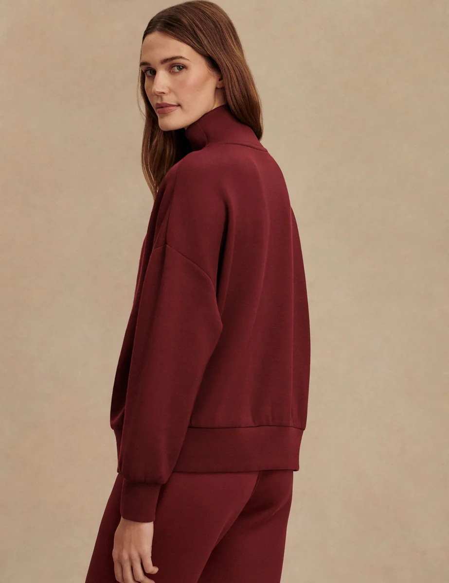 Hawley Half Zip Sweat - New Maroon