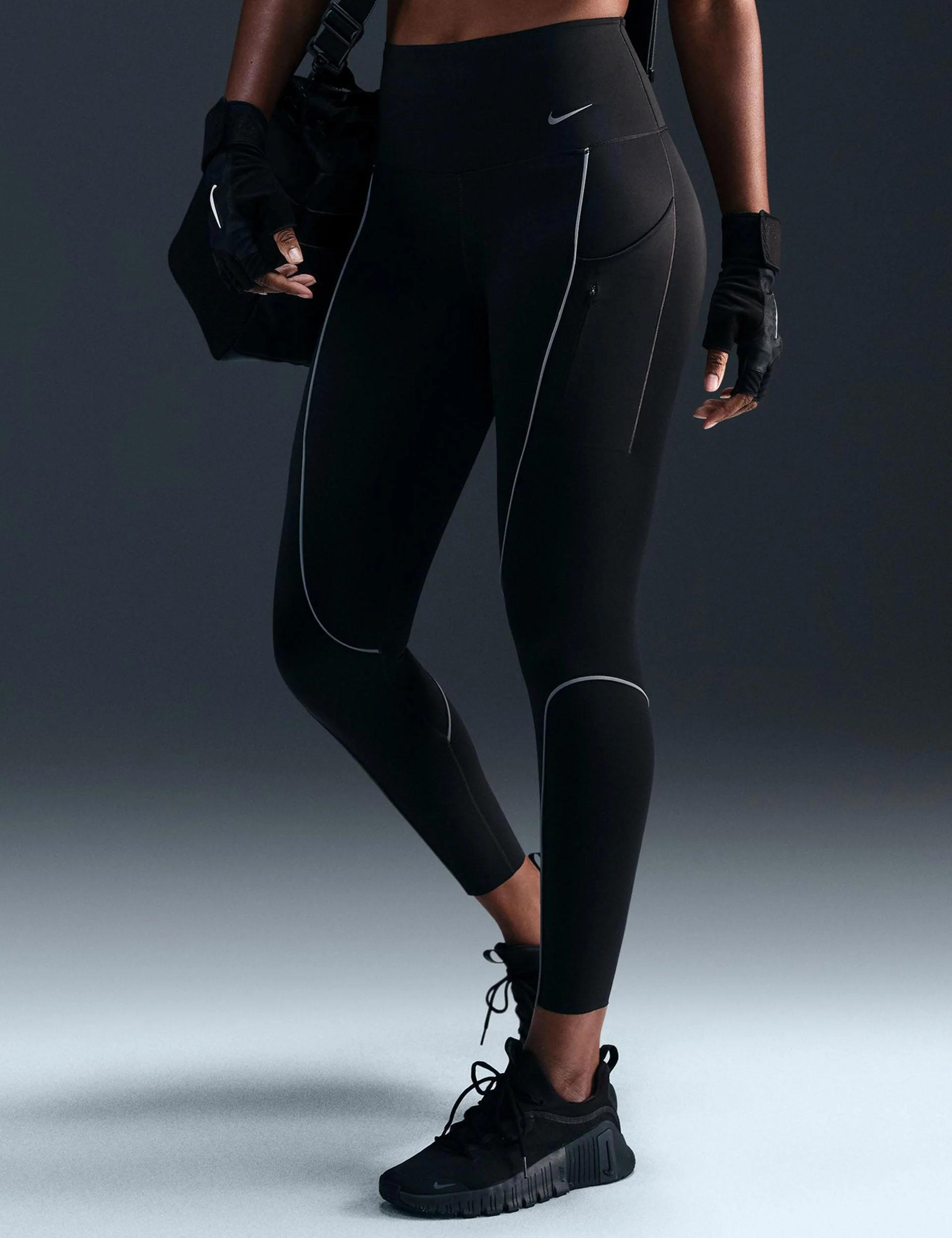 Go High Waisted 7/8 Leggings with Pockets - Black