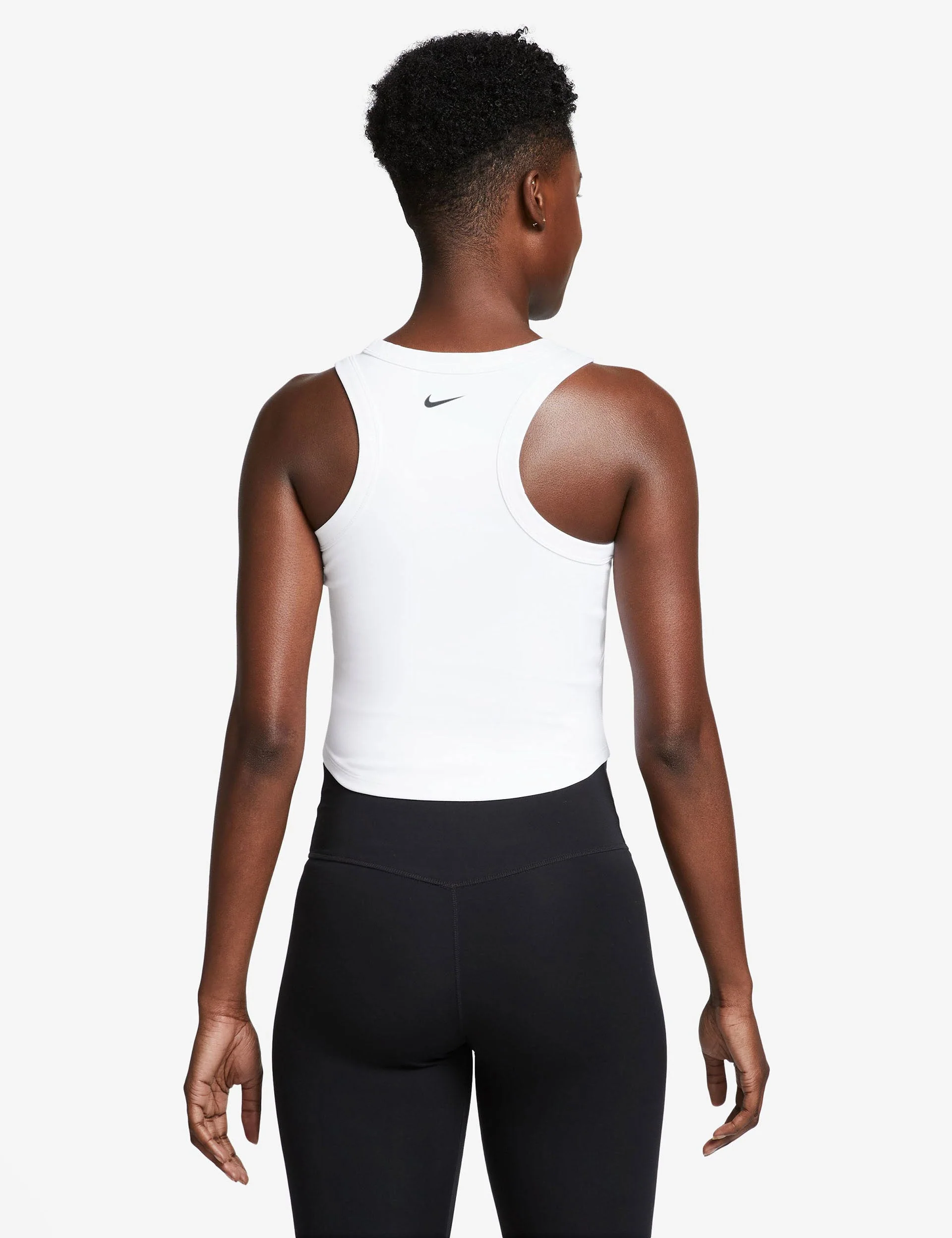 One Fitted Dri-FIT Cropped Tank Top - White/Black
