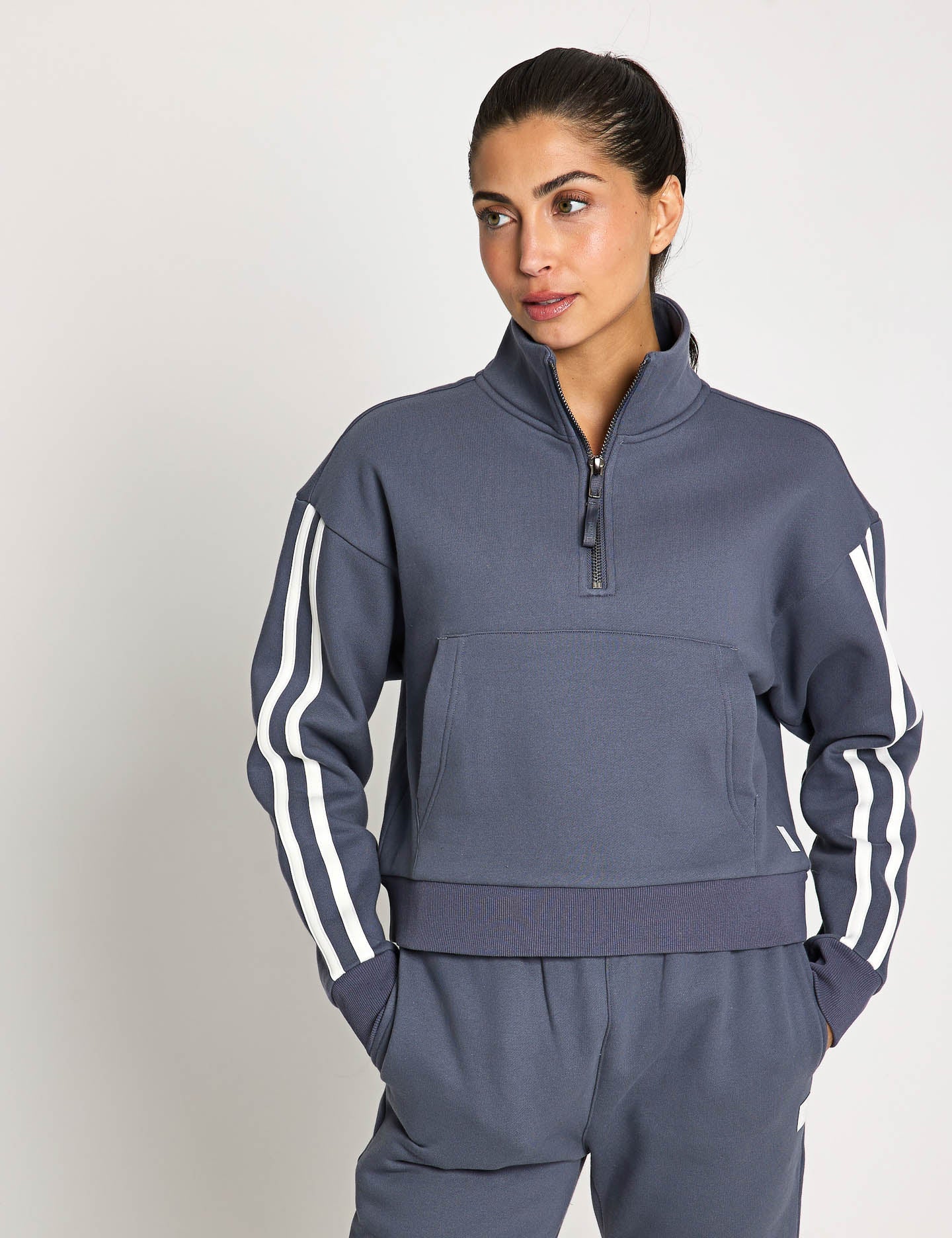 Rihanna Stripe Sweat - Charcoal