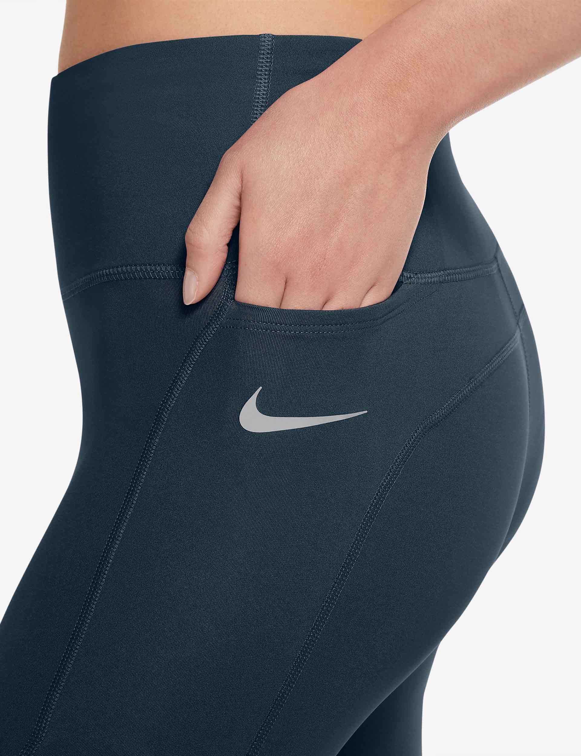 Epic Fast Pocket Running Leggings - Armory Navy/Reflective Silver