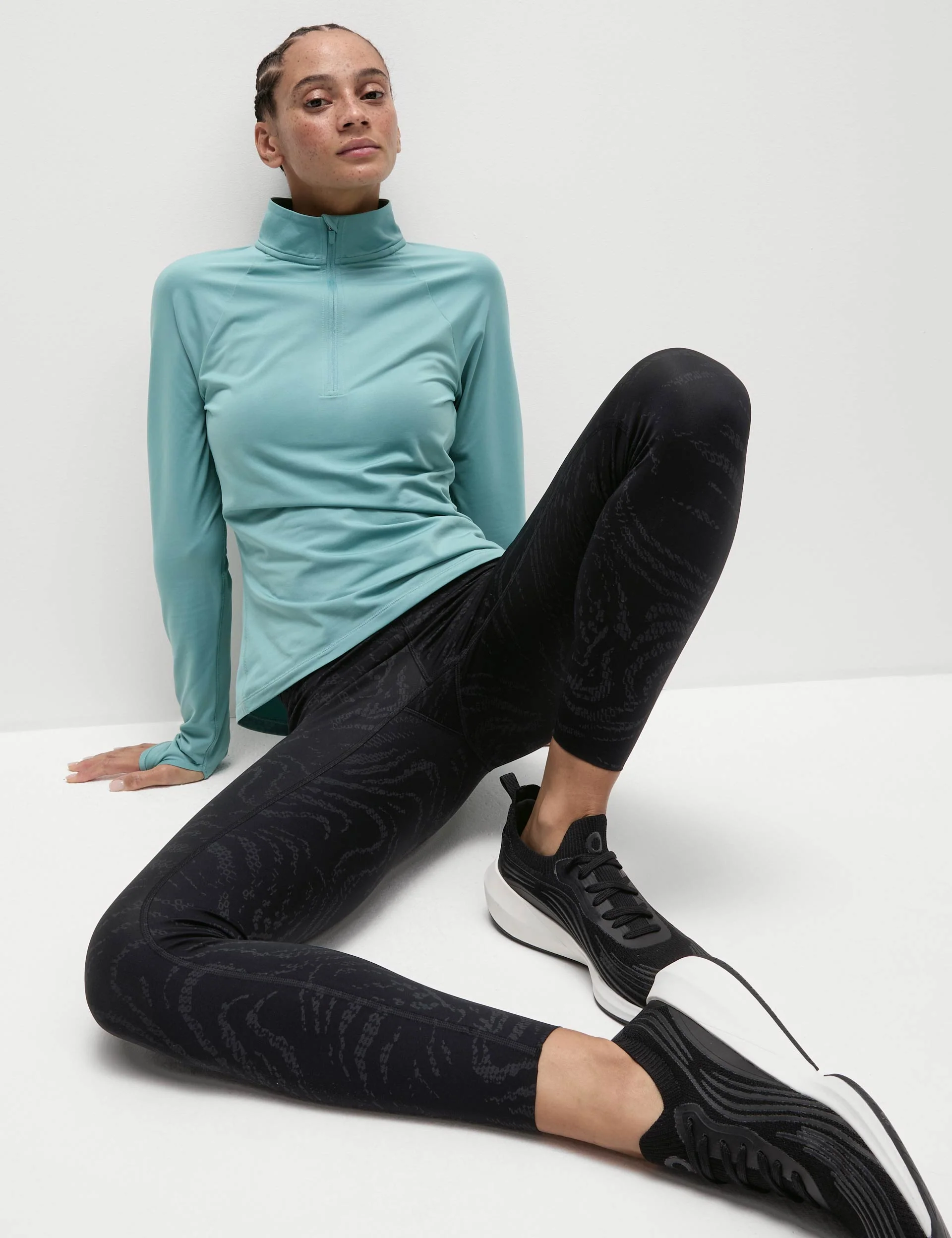 Go Move Reflective Gym Leggings - Black/Silver