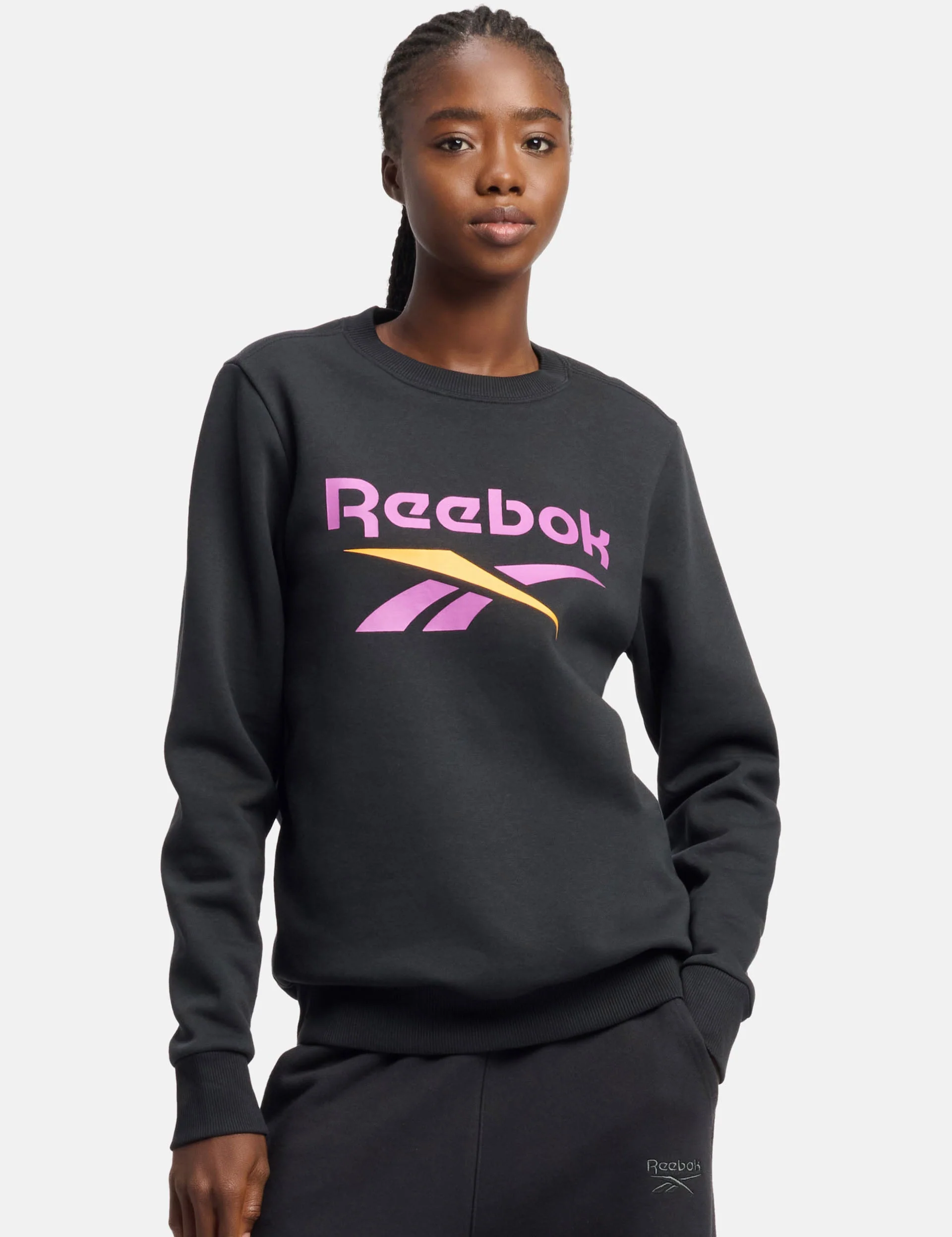 Identity Big Logo Sweatshirt - Black/Purple Rave/Electric Amber