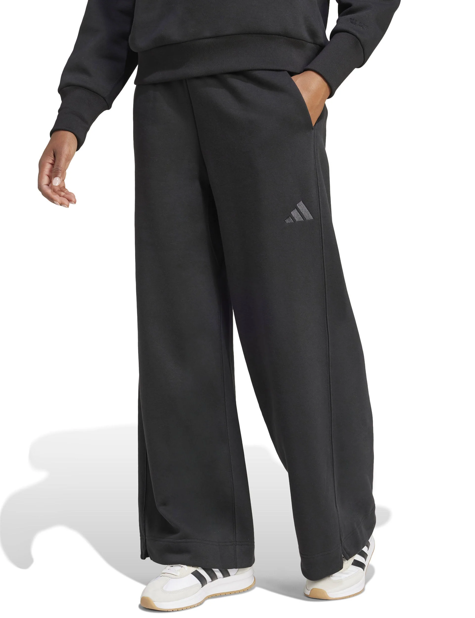 ALL SZN Fleece Loose Wide-Leg Pants - Black