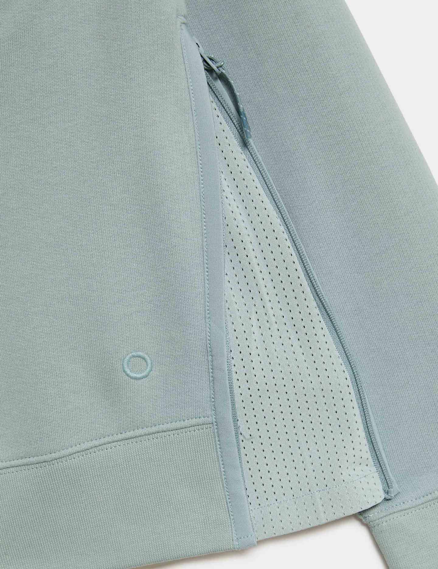 Cotton Rich Mesh Panel Relaxed Sweatshirt - Light Mint