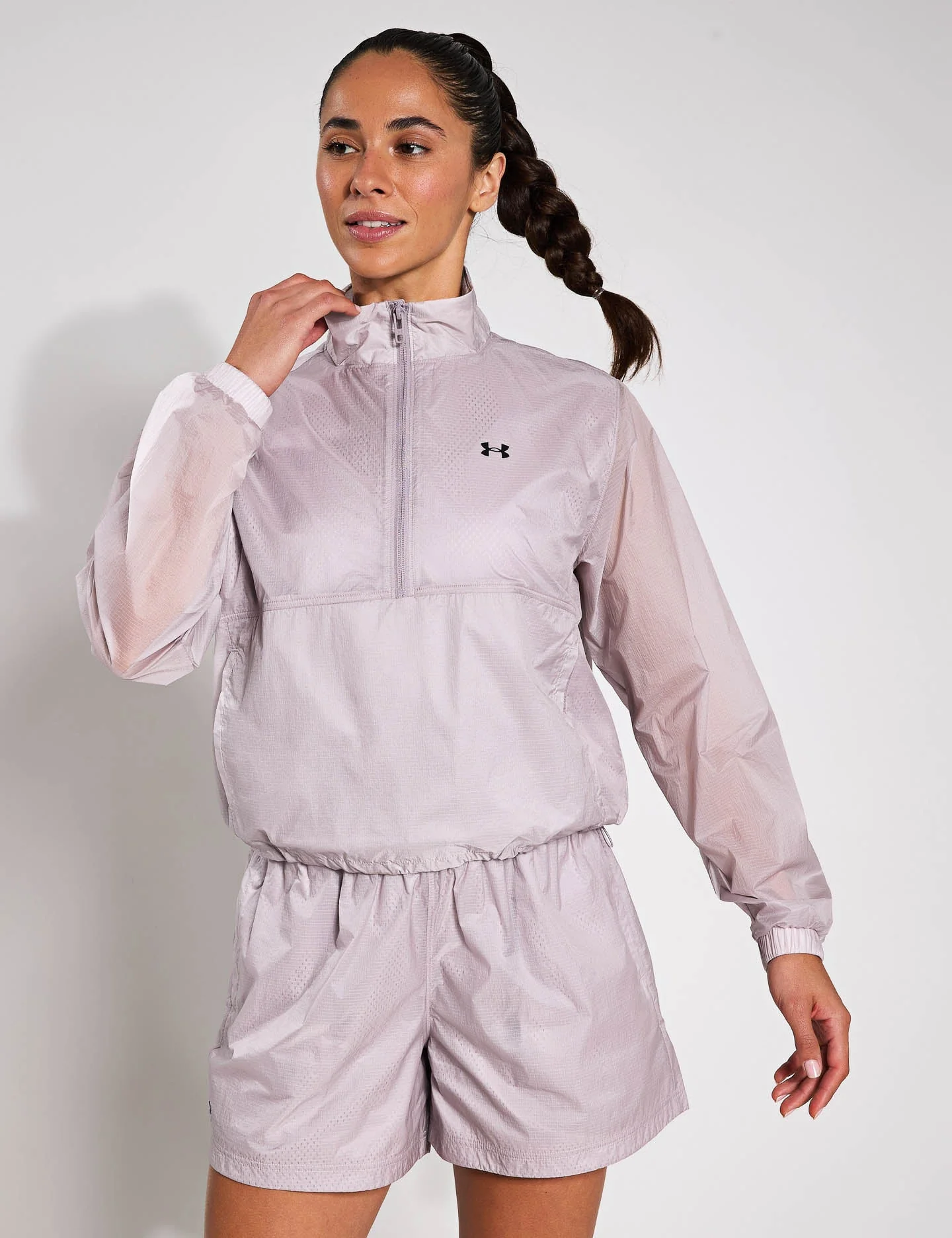 Rival Woven 1/2 Zip Anorak - Grey Dawn/Black