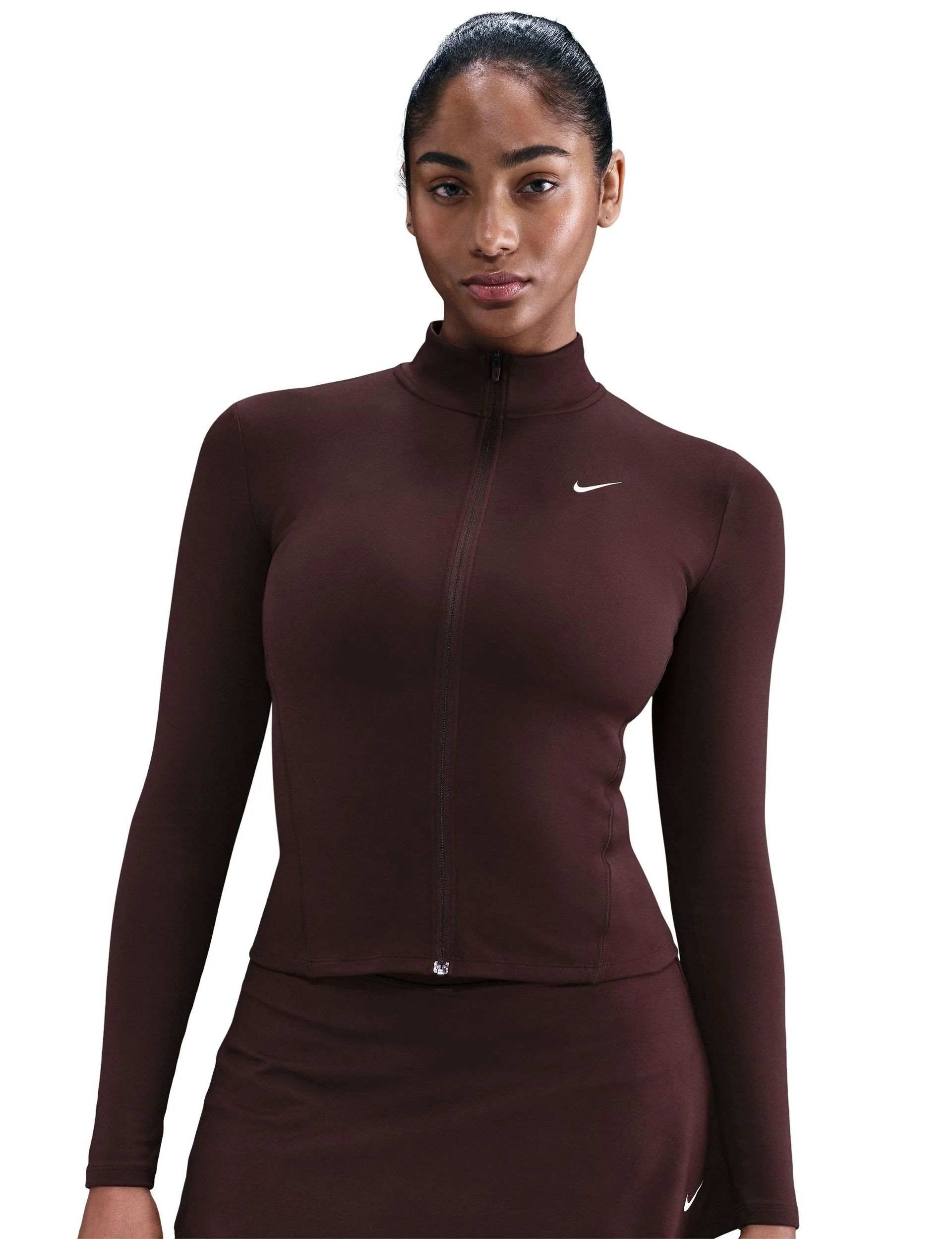 One Fitted Dri-FIT Full-Zip Jacket - Burgundy Crush/White