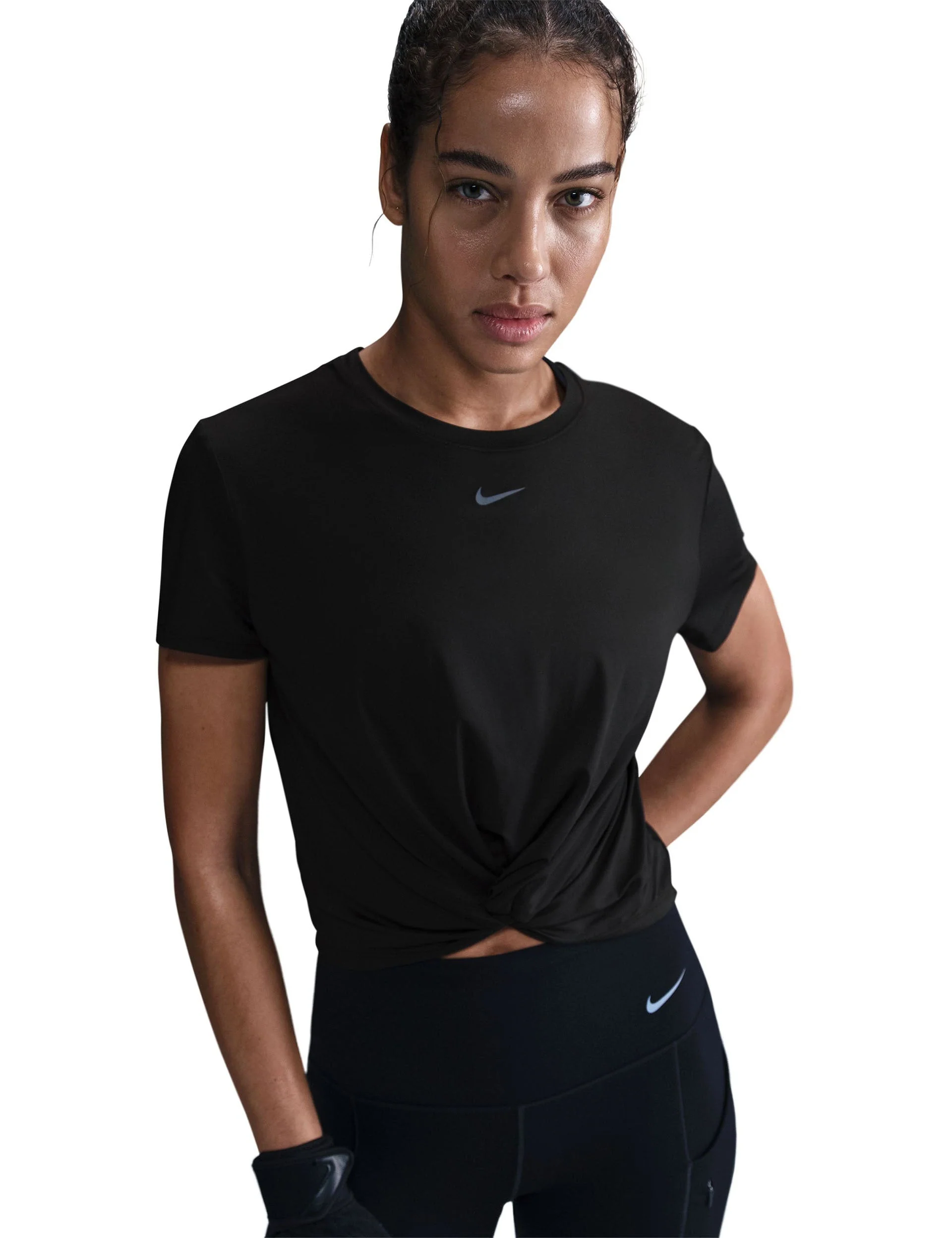 One Classic Twist Short-Sleeve Top - Black