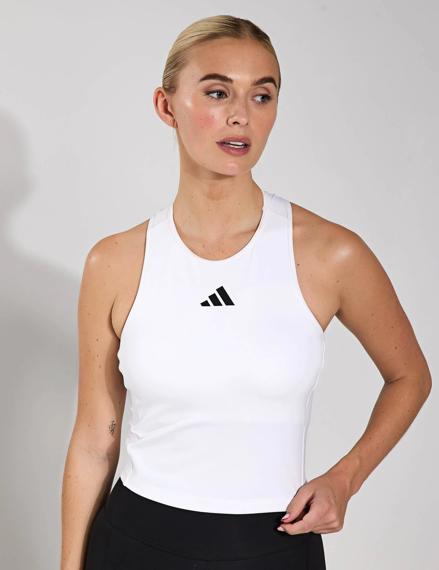 Power 3-Stripes Racerback Bra Tank Top - White
