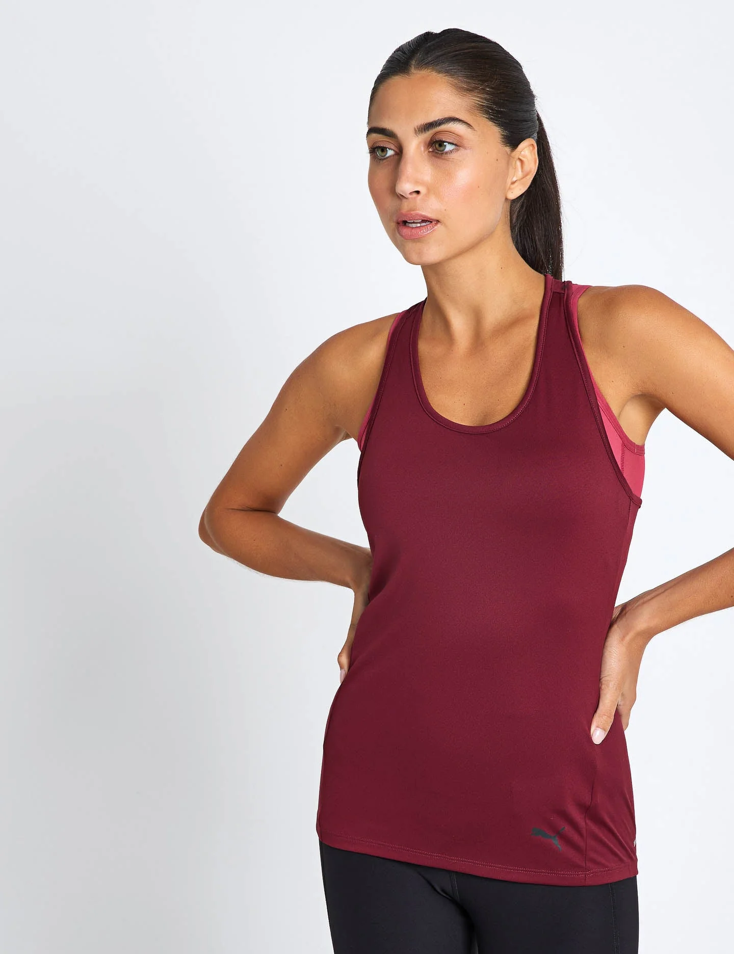 TAD Essentials Racerback Tank - Ruby Shimmer