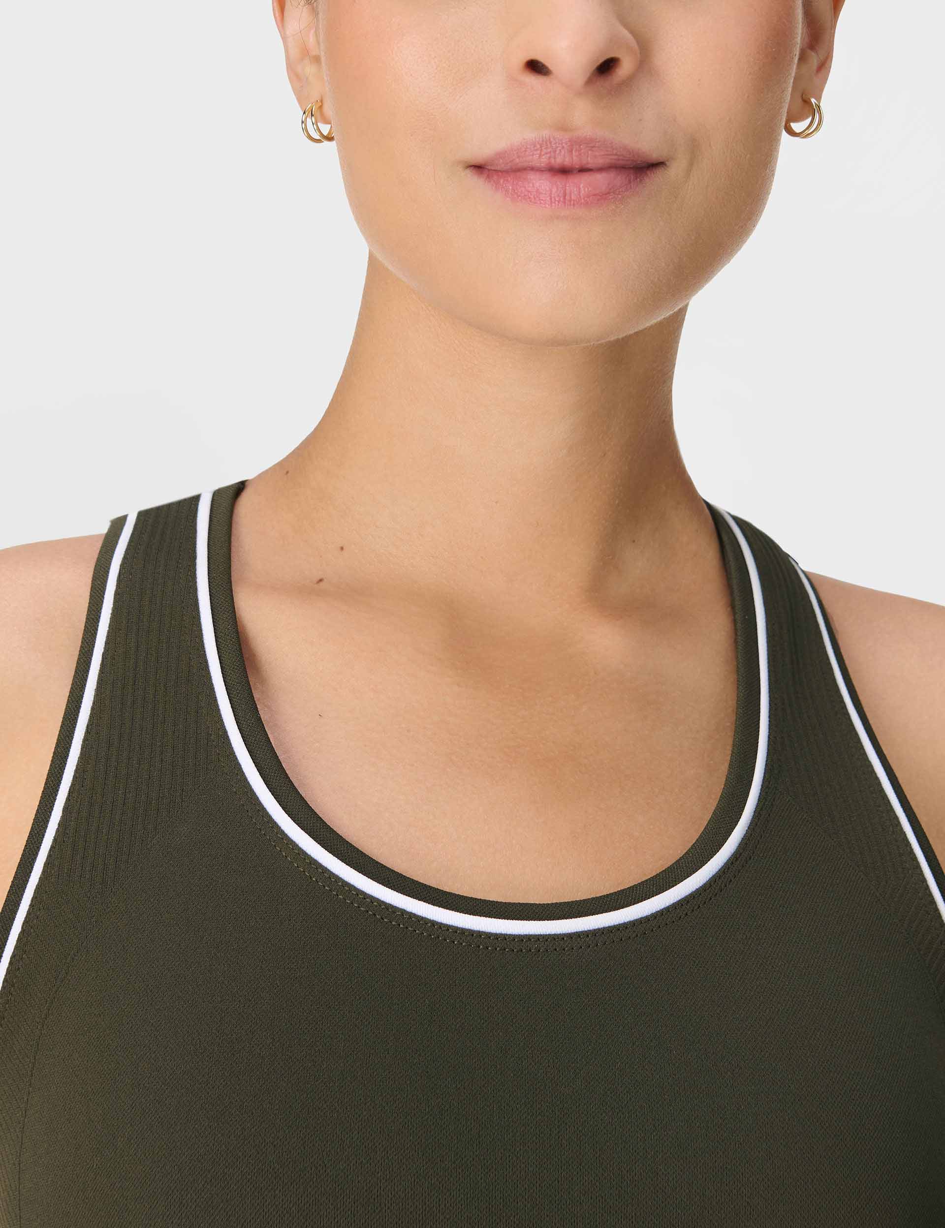 Athlete Crop Seamless Workout Vest - Nori Green