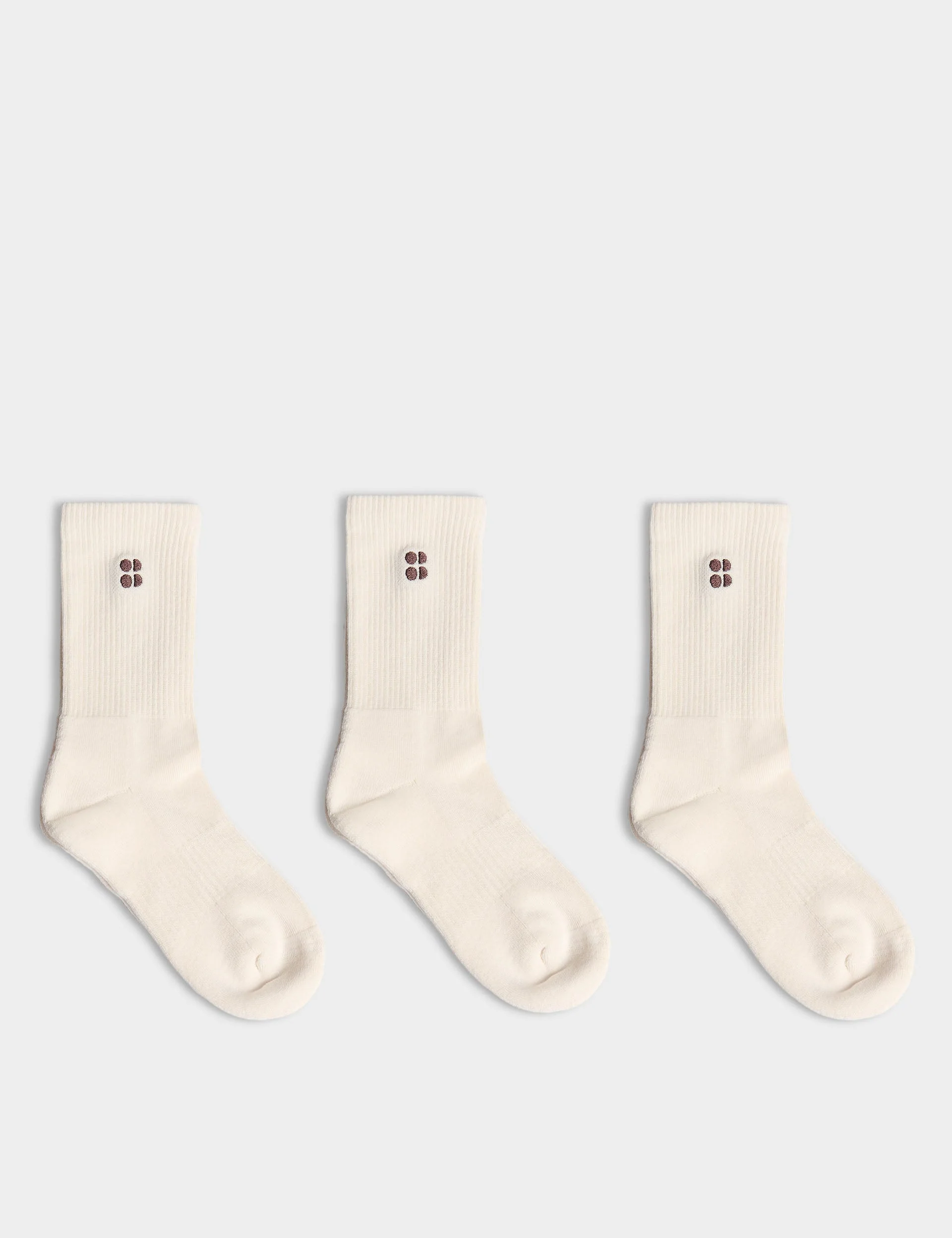 Essentials Crew Socks 3 Pack - Creme Beige