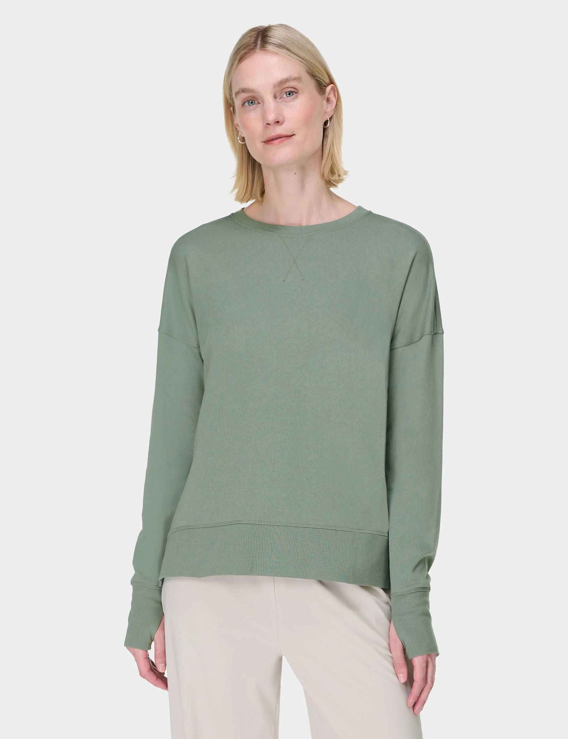 After Class Longline Sweatshirt - Willow Green