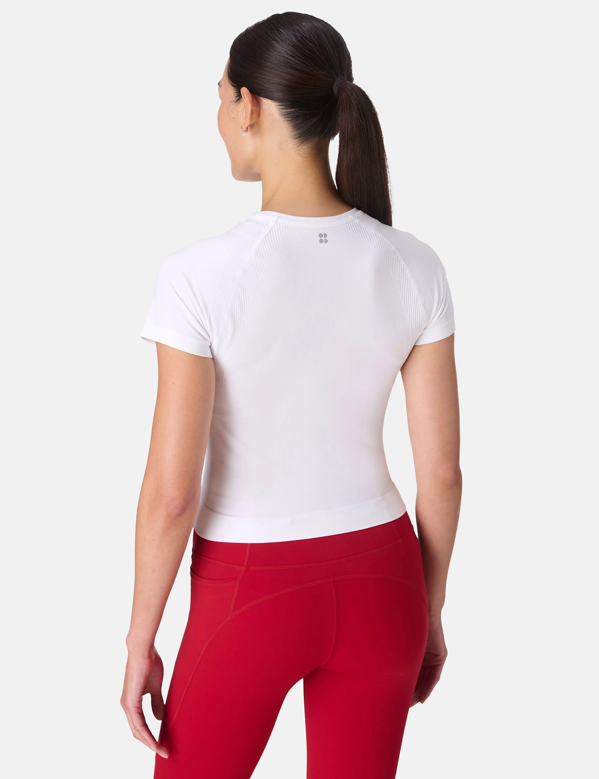 Athlete Crop Seamless Workout T-Shirt - White