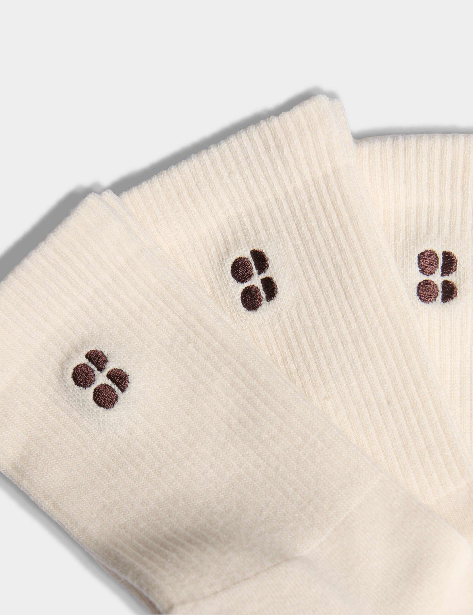 Essentials Crew Socks 3 Pack - Creme Beige
