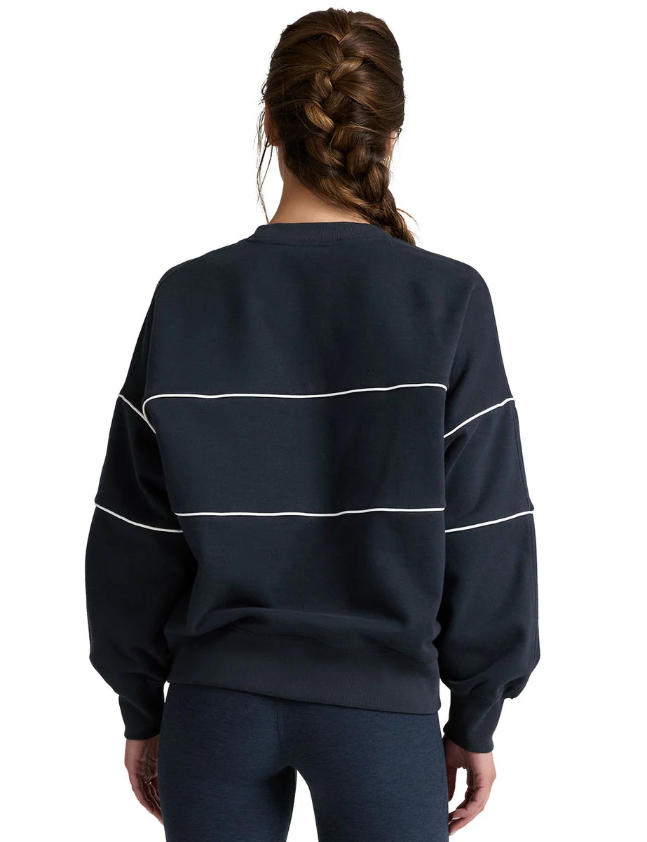 LuxeFleece Piper Oversized Sweatshirt - Nocturnal Navy