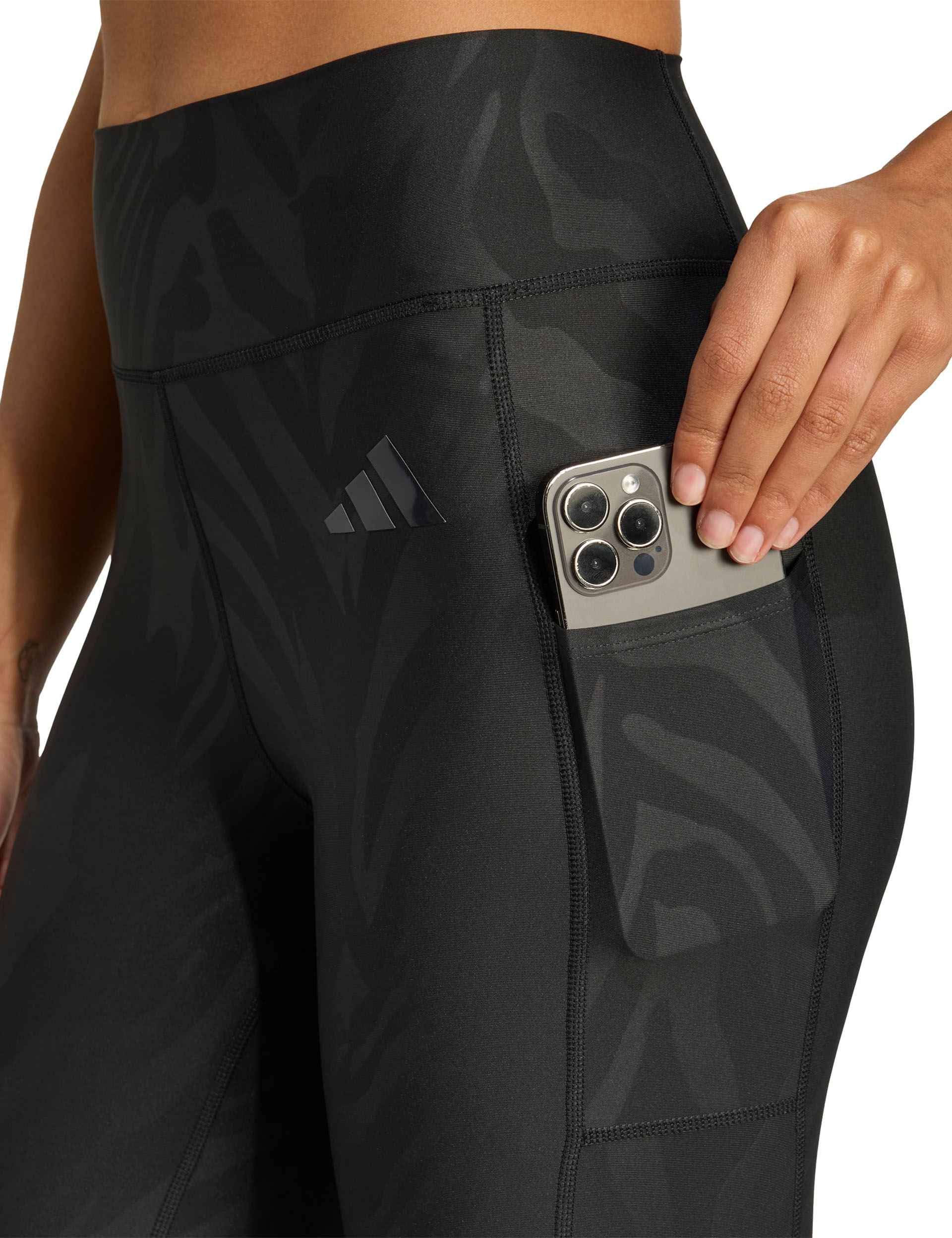 Optime AOP Full Length Leggings - Black