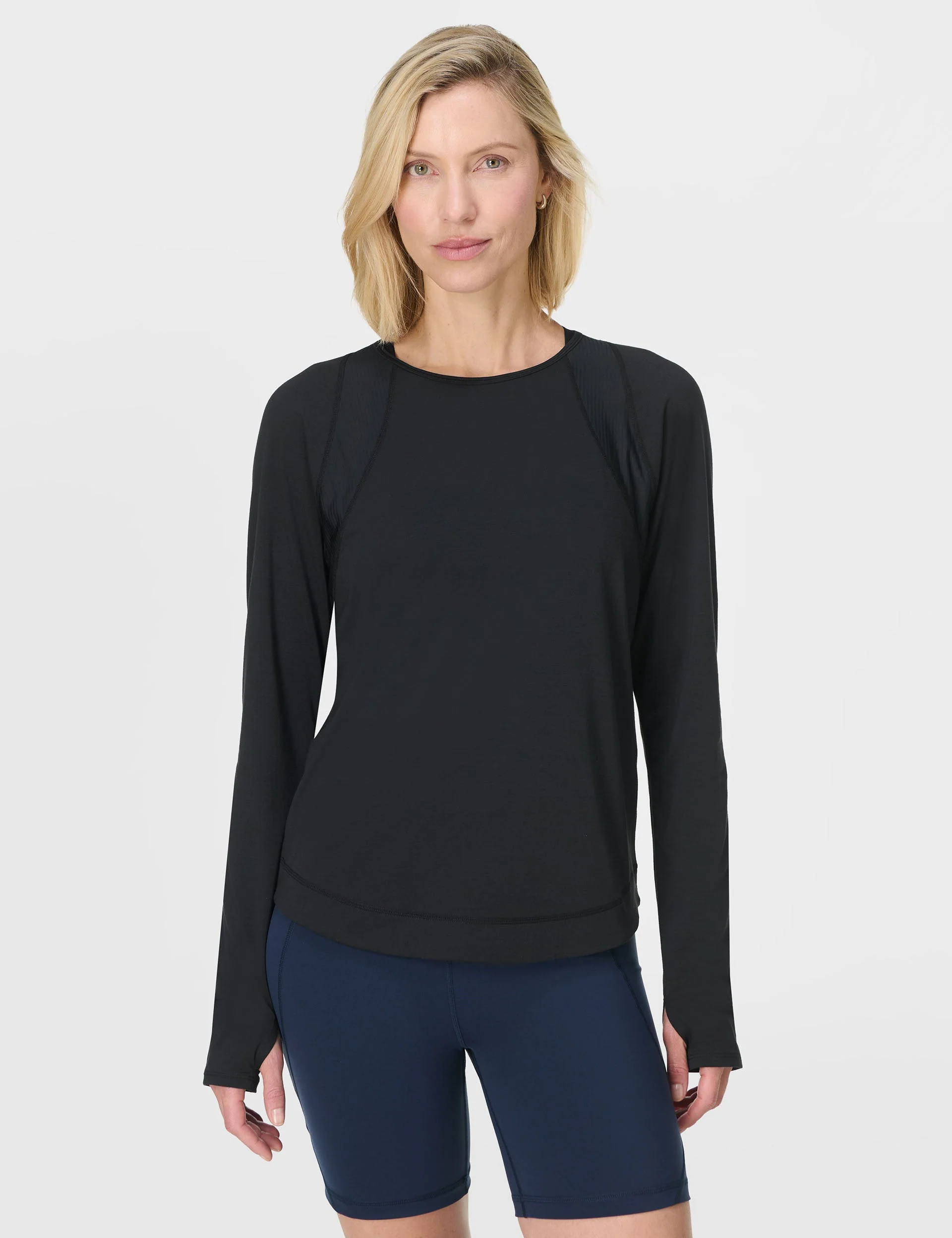 Breathe Easy Mesh Long Sleeve Top - Black