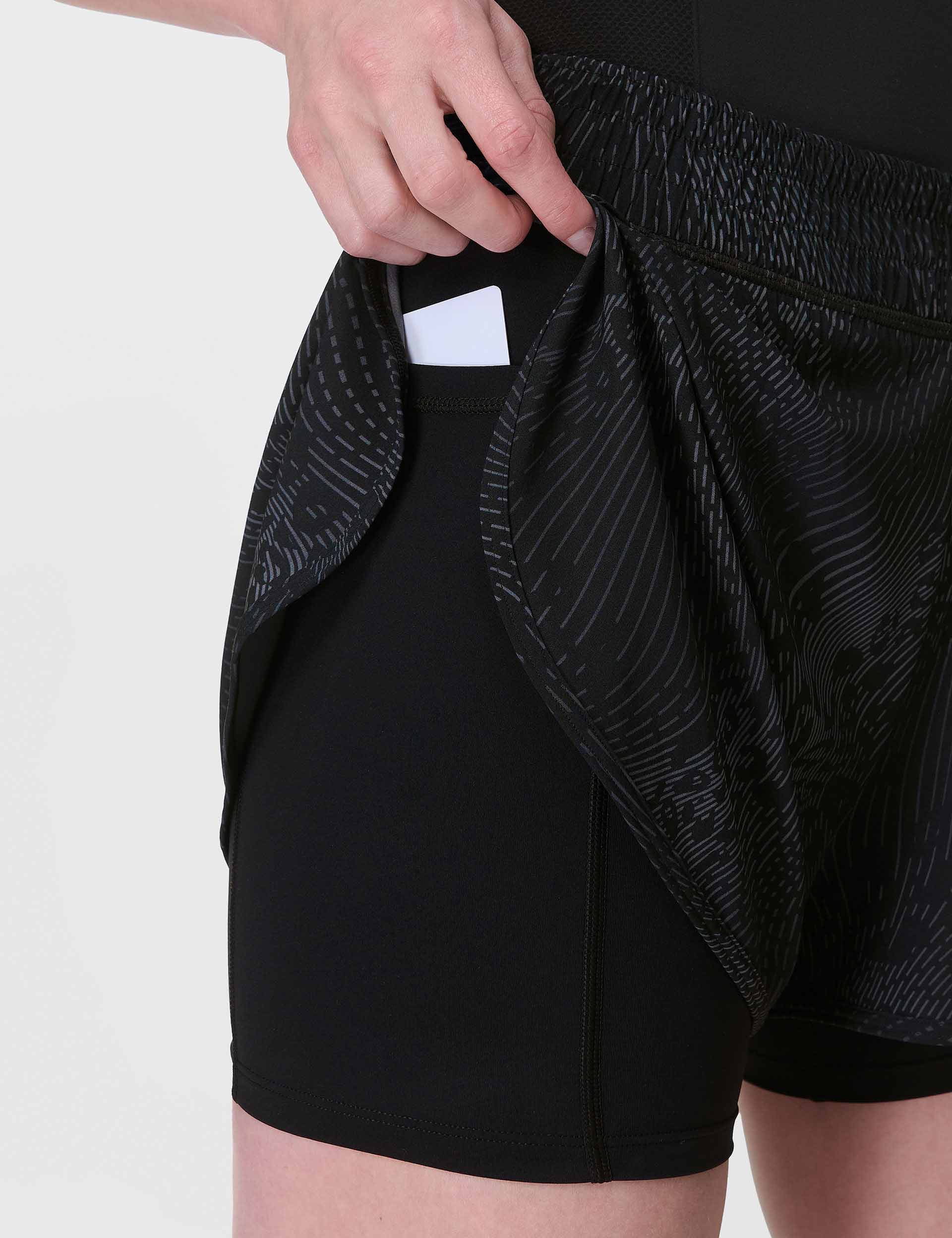 Get Set 2-in-1 Multi-Train Shorts - Grey Hybrid Leopard Print