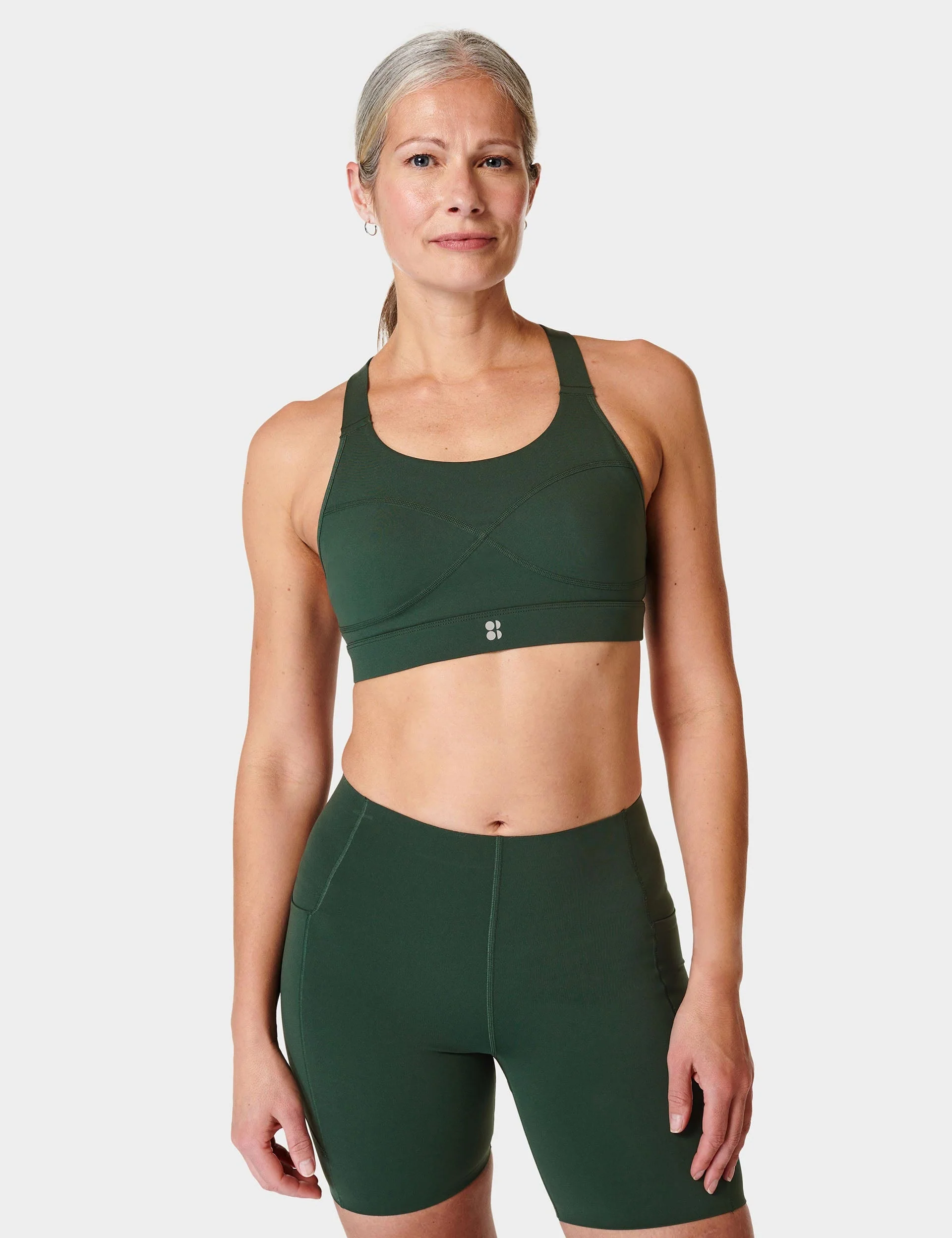 Power Medium Support Sports Bra - Trek Green