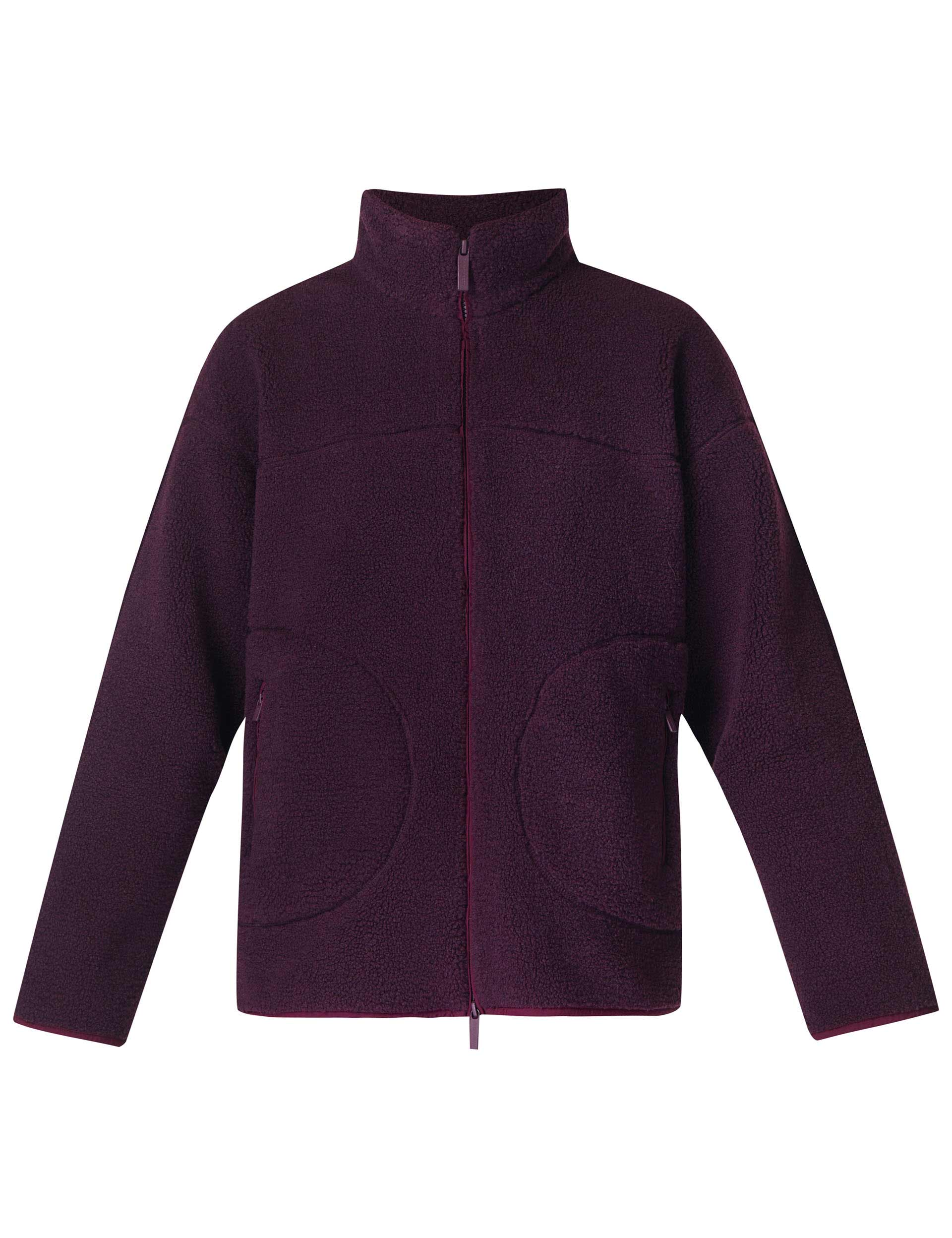 Plush Textured Zip Up - Midnight Cherry Purple