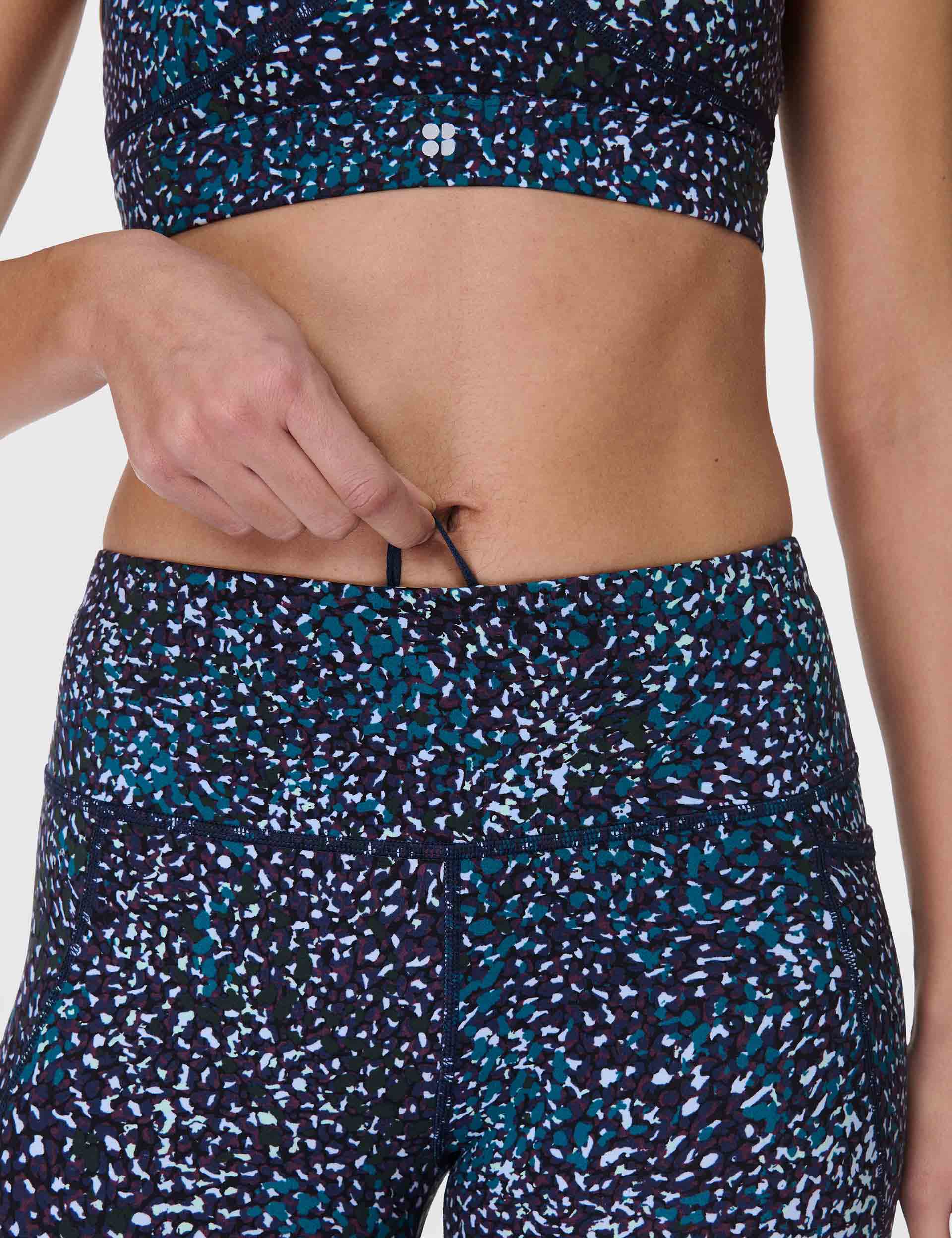 Power 7/8 Gym Leggings - Blue Aurora Print