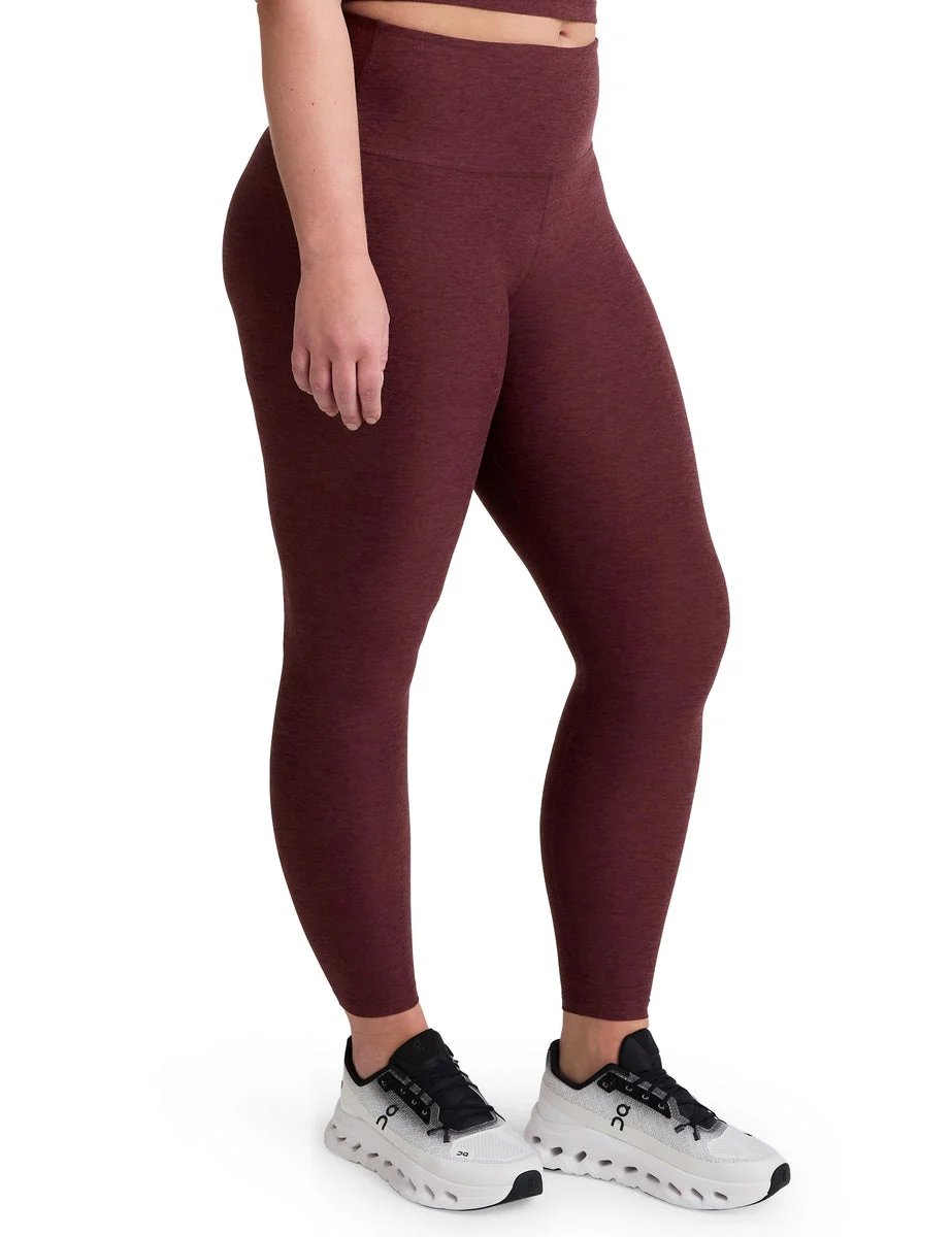Spacedye Caught In The Midi High Waisted Legging - Midnight Burgundy Heather