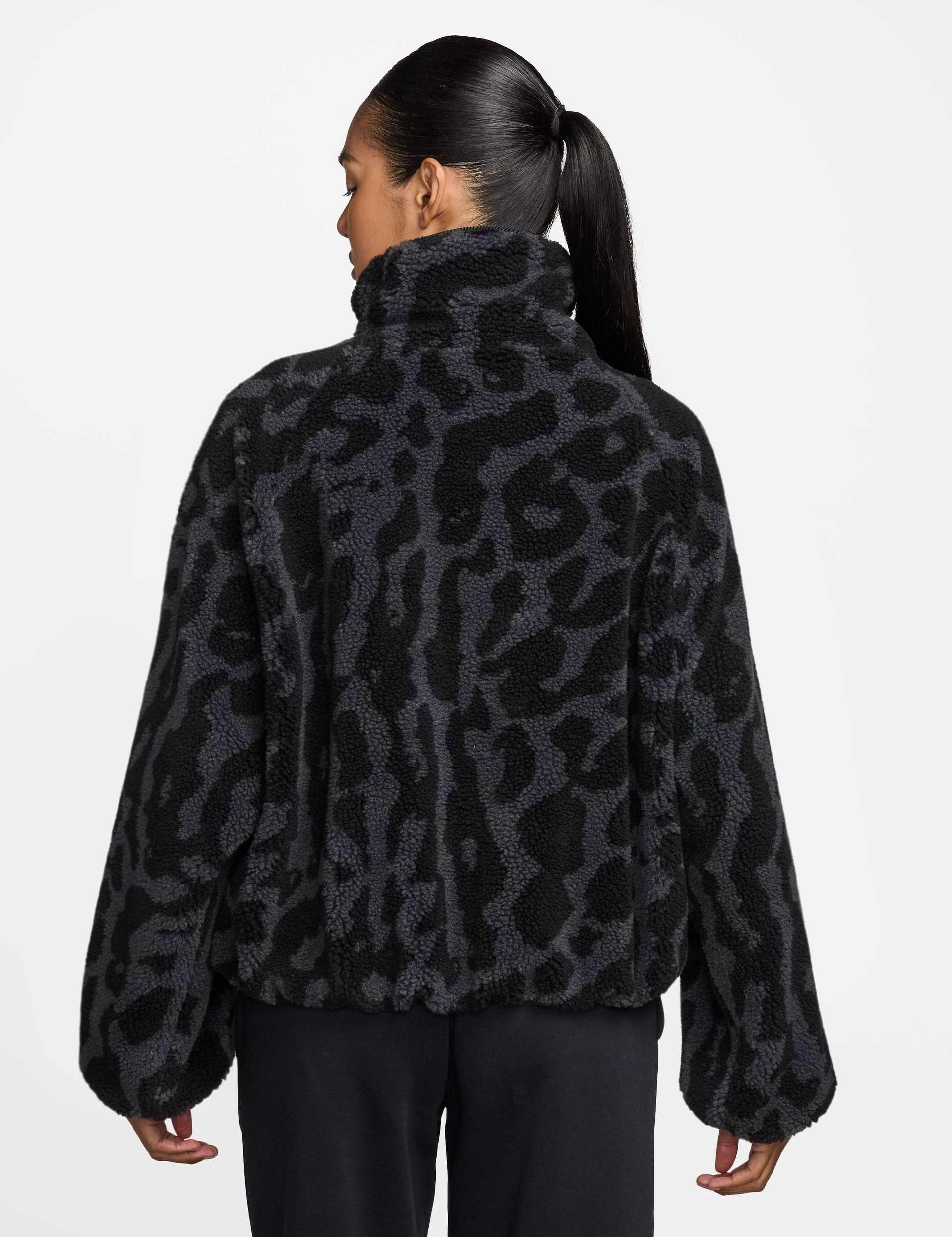 Sportswear High-Pile Fleece Jacket - Black/Black/Sail