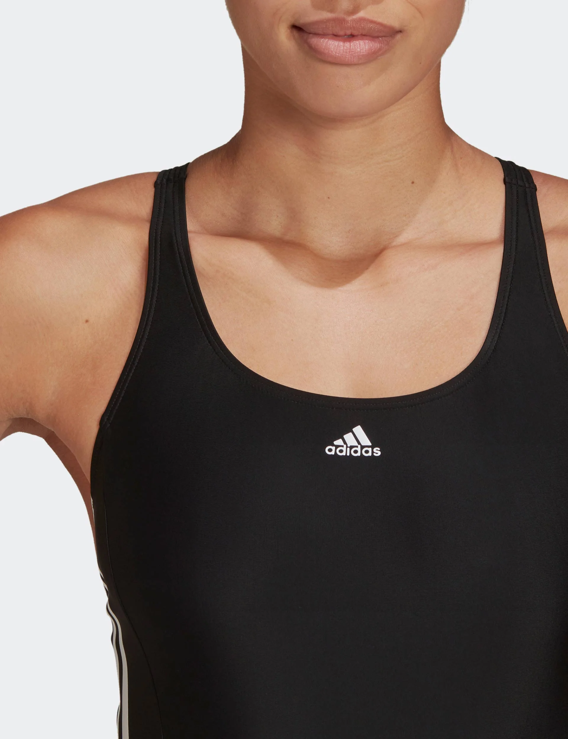 Mid 3-Stripes Swimsuit - Black/White