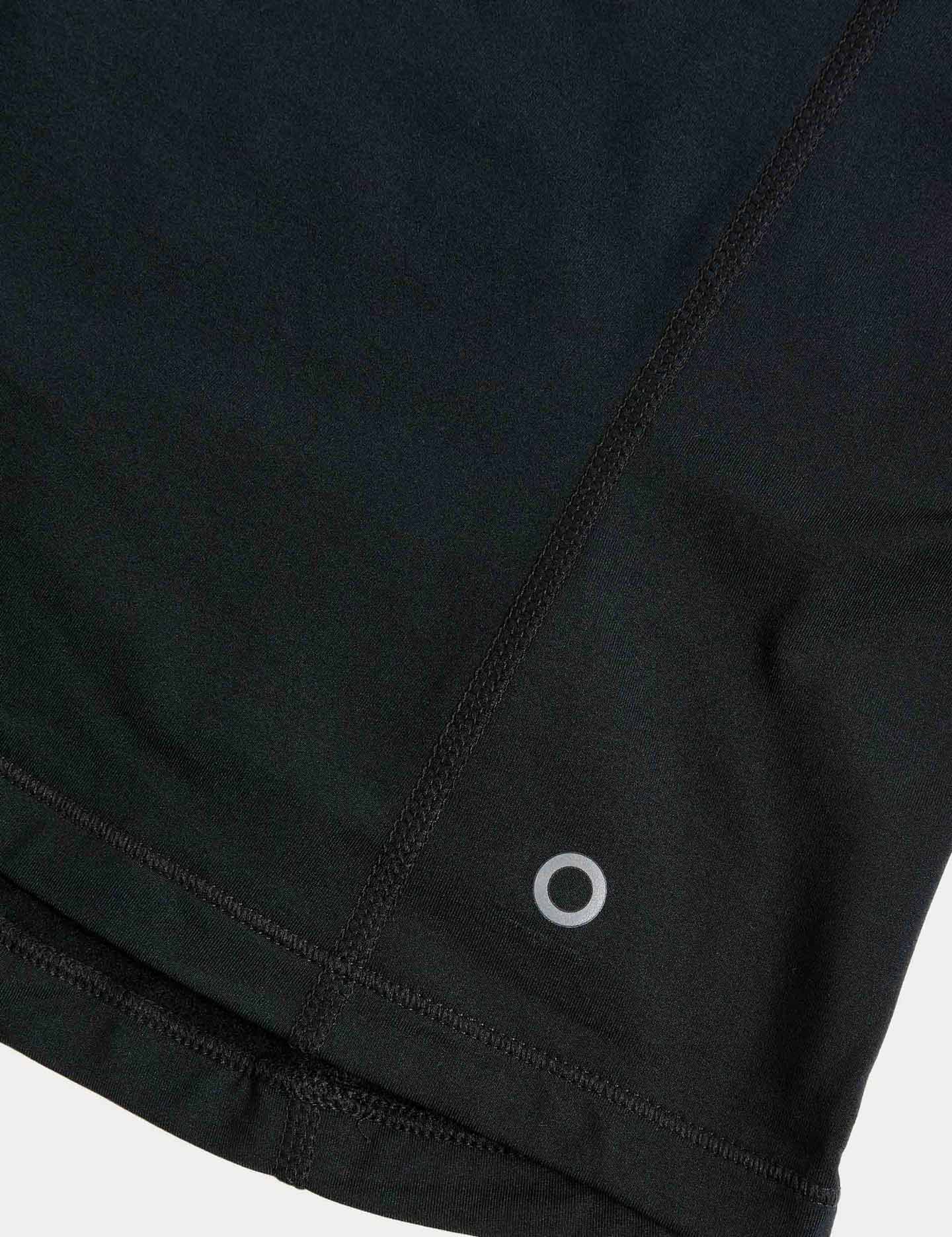 Funnel Neck Half Zip Running Top - Black