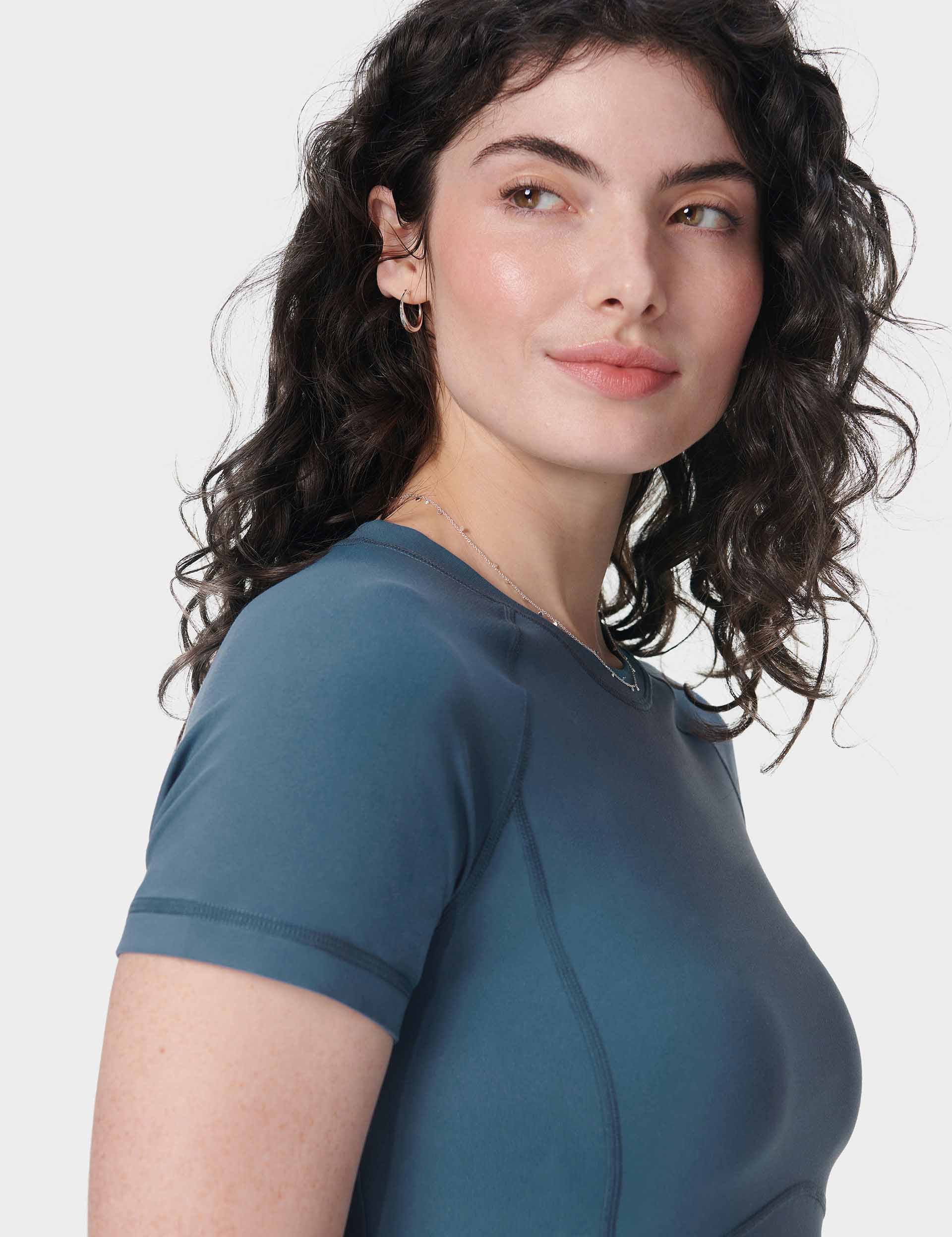 All Day Cropped T-Shirt - Subdued Blue