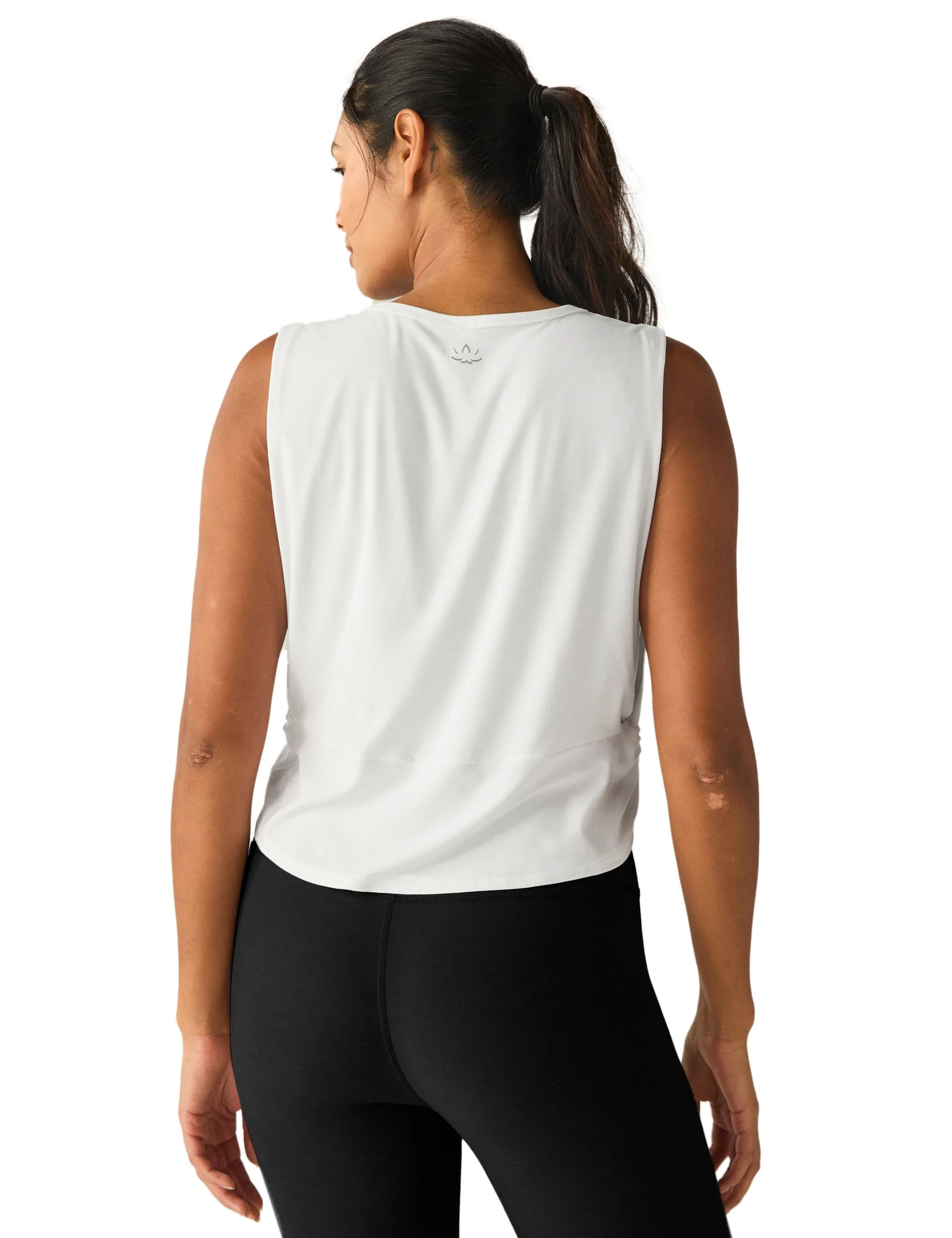 Featherweight Side Note Twist Tank - Cloud White