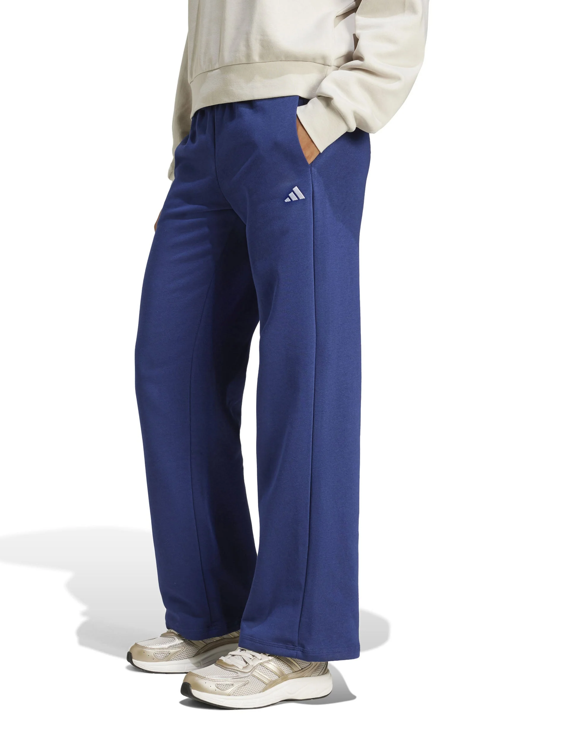 Essentials Small Logo Feel Cozy Open-Hem Joggers - Dark Blue/White