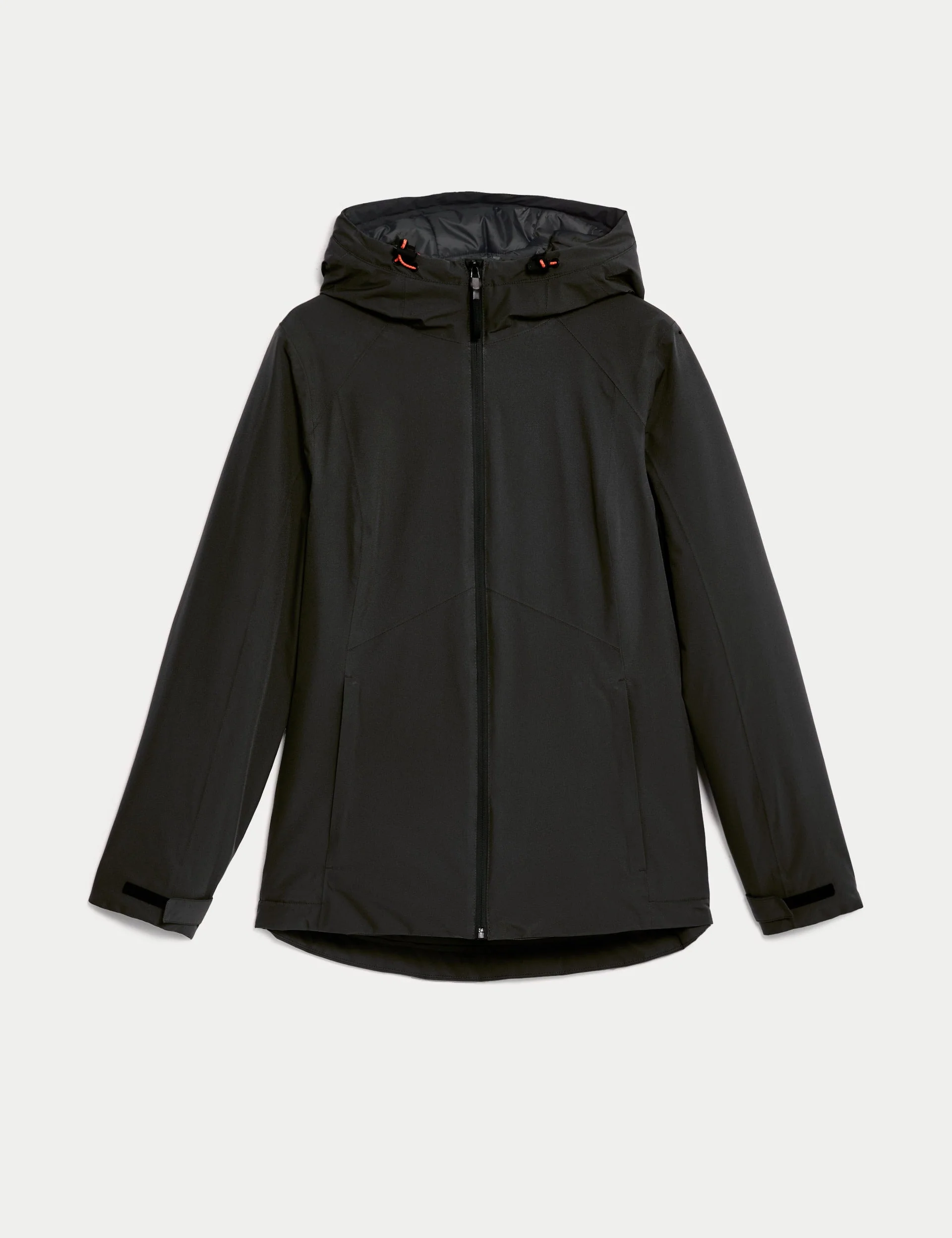 Padded Waterproof Hooded Jacket - Black
