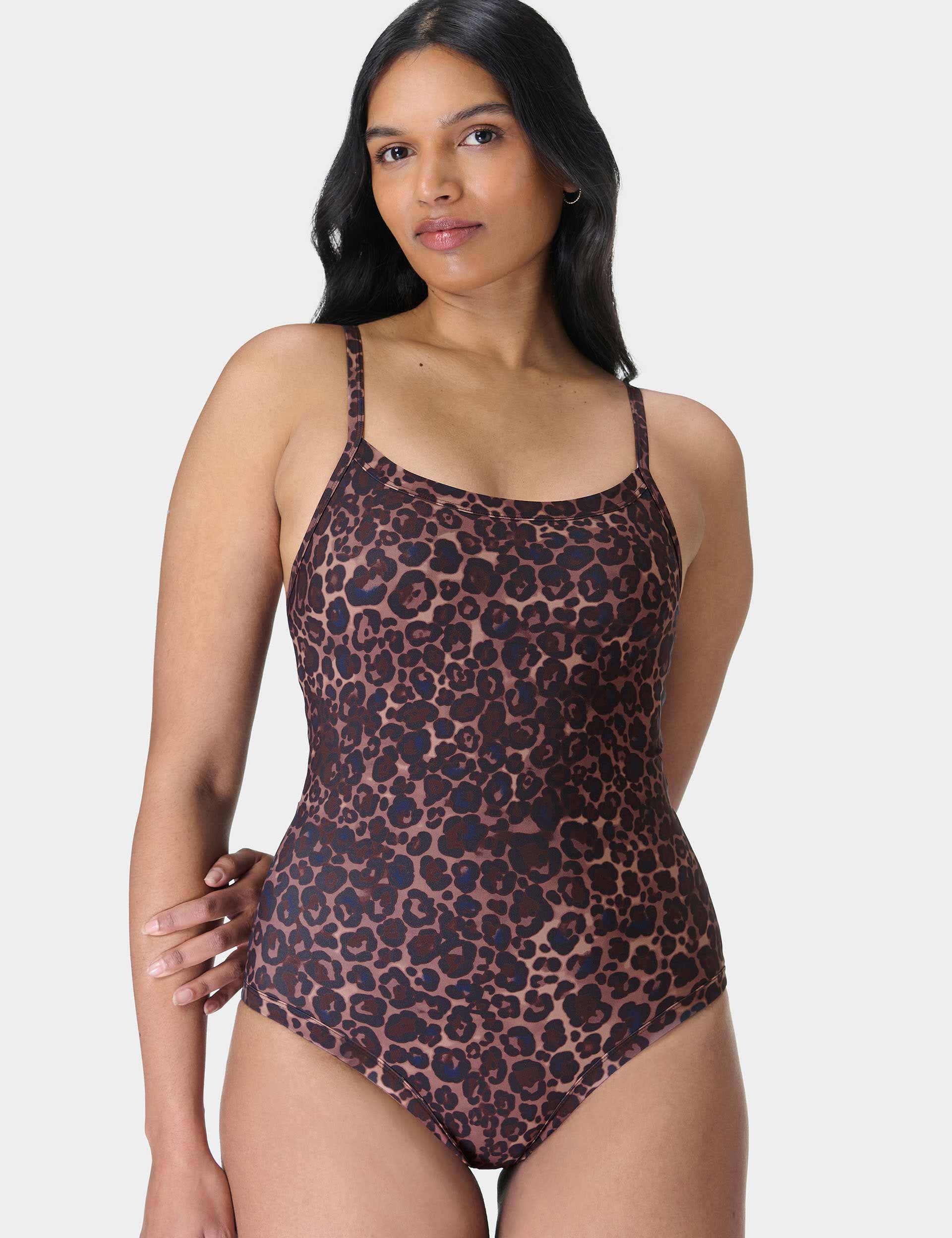 Riviera Swimsuit - Blue Pop Wild Leopard Print
