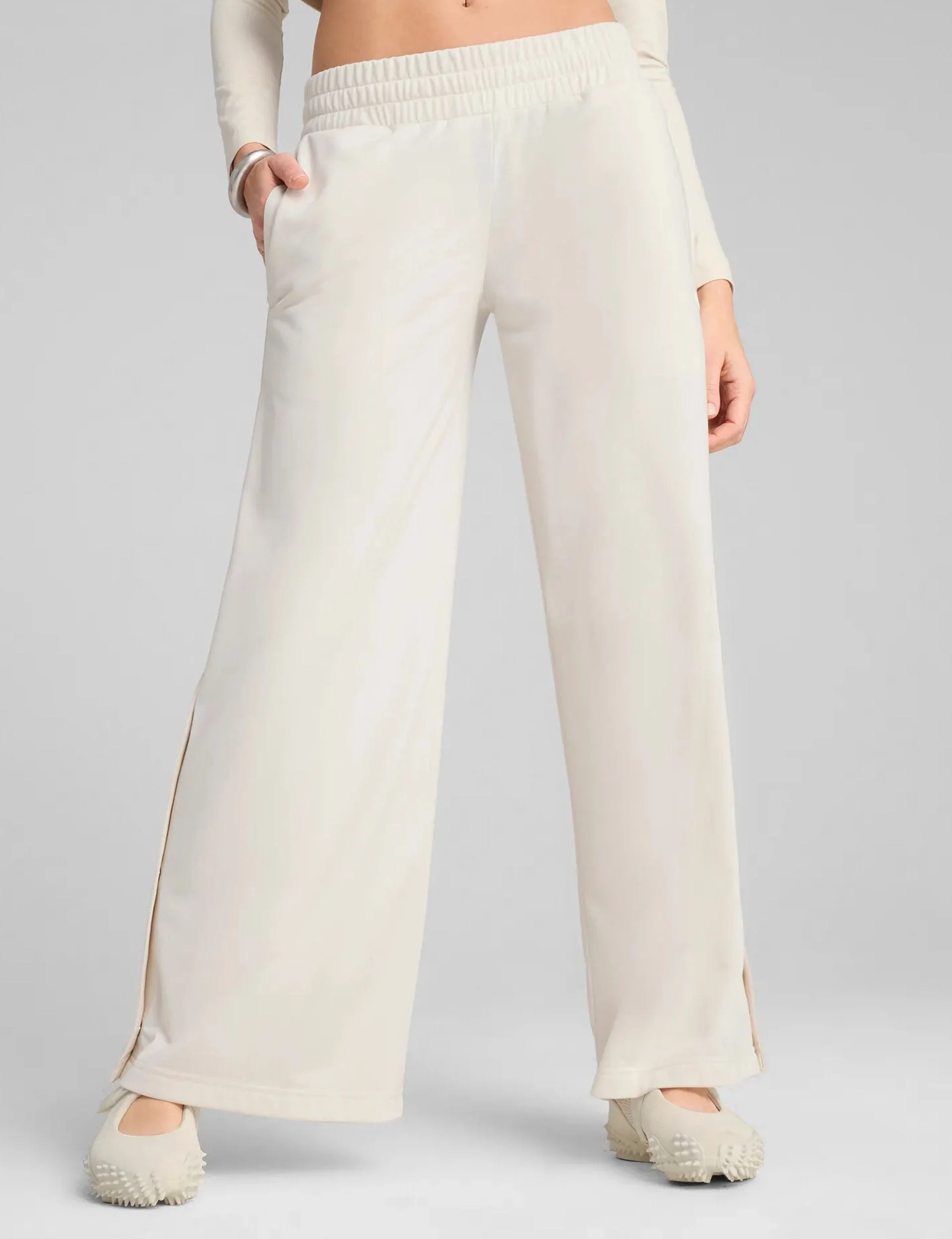 Wardrobe Ess Low Rise Popper Pants - Alpine Snow