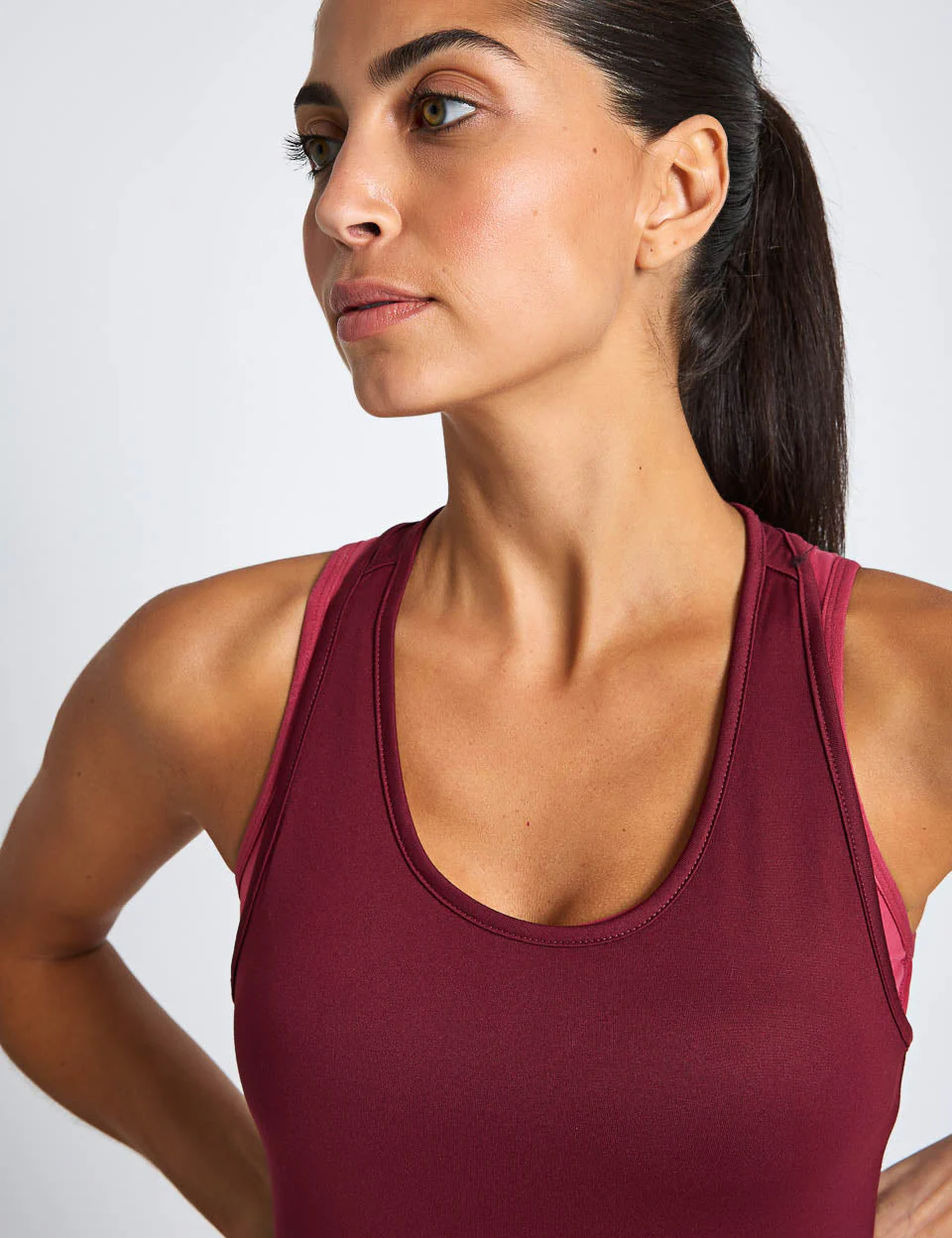 TAD Essentials Racerback Tank - Ruby Shimmer