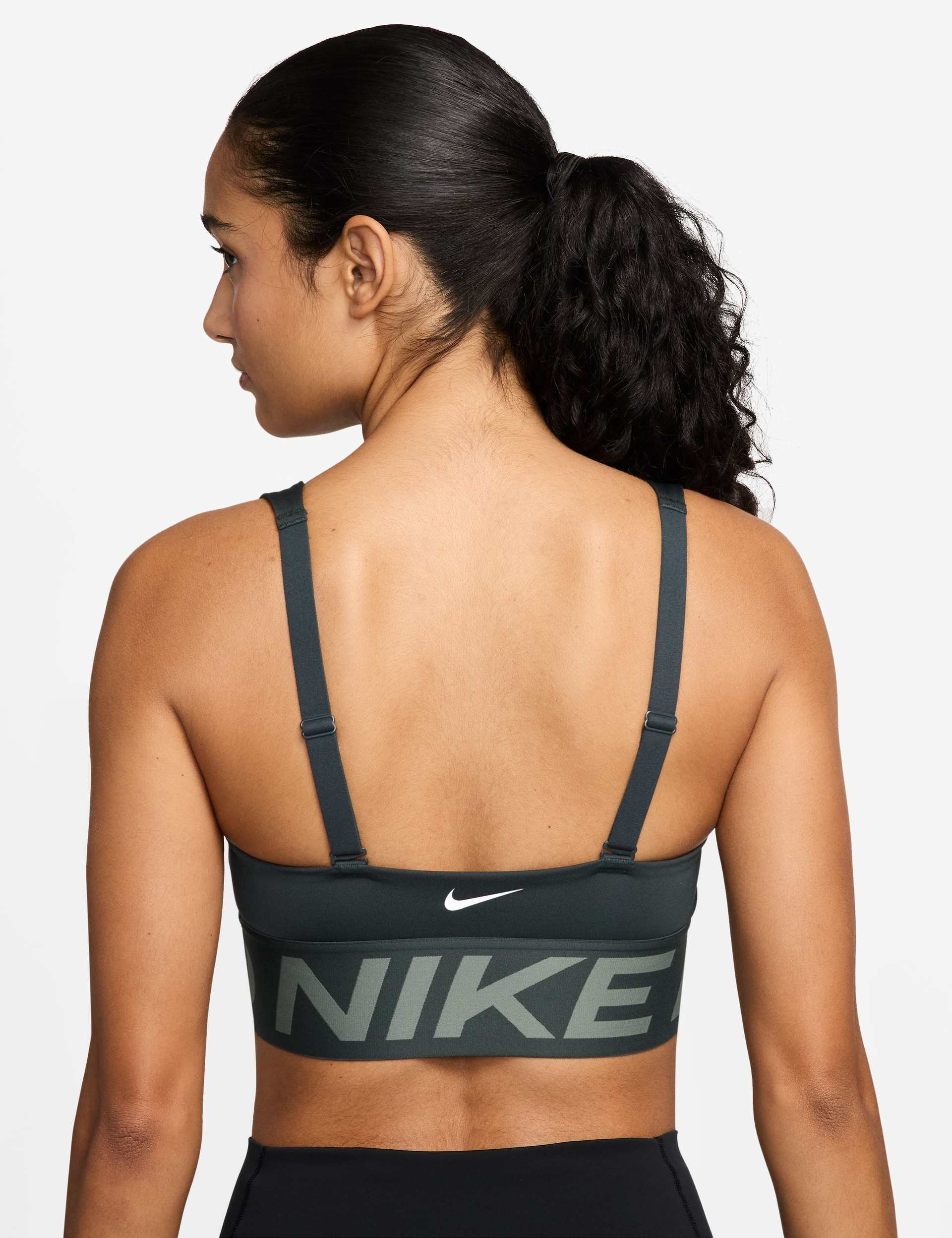 Pro Indy Plunge Medium-Support Sports Bra - Seaweed/Clay Green/White