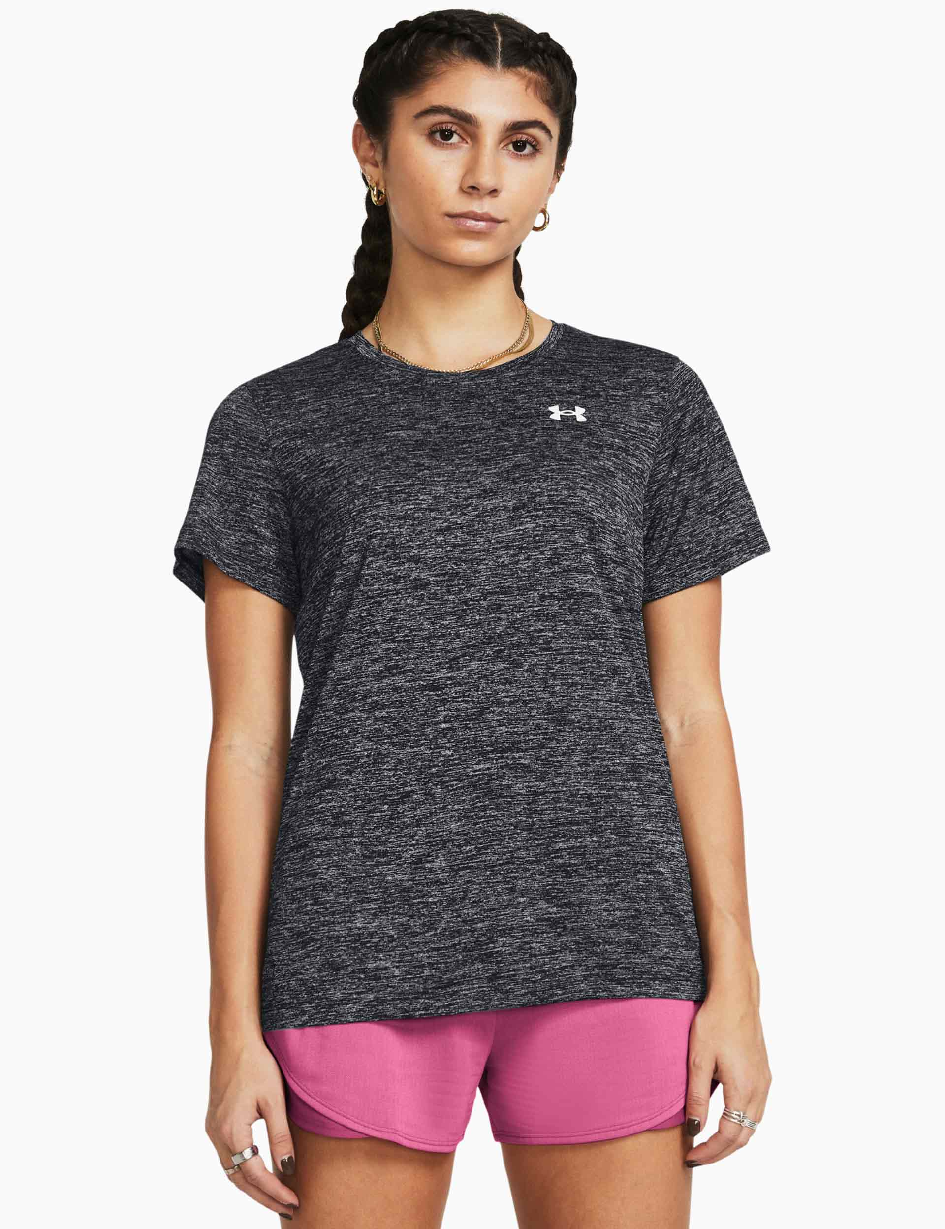UA Tech Twist Short Sleeve - Black/White