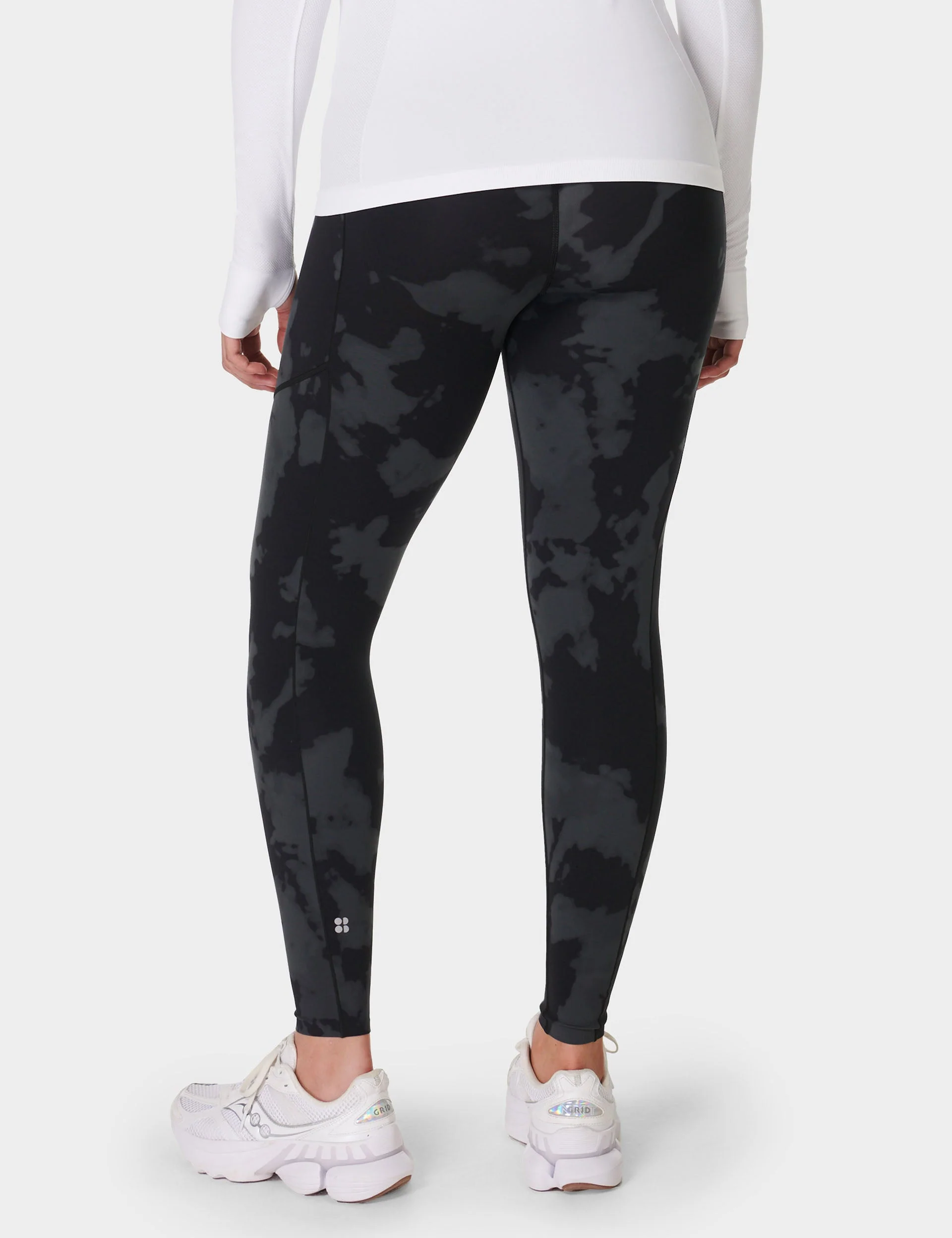 Power UltraSculpt High Waisted Gym Leggings - Black Fade Print