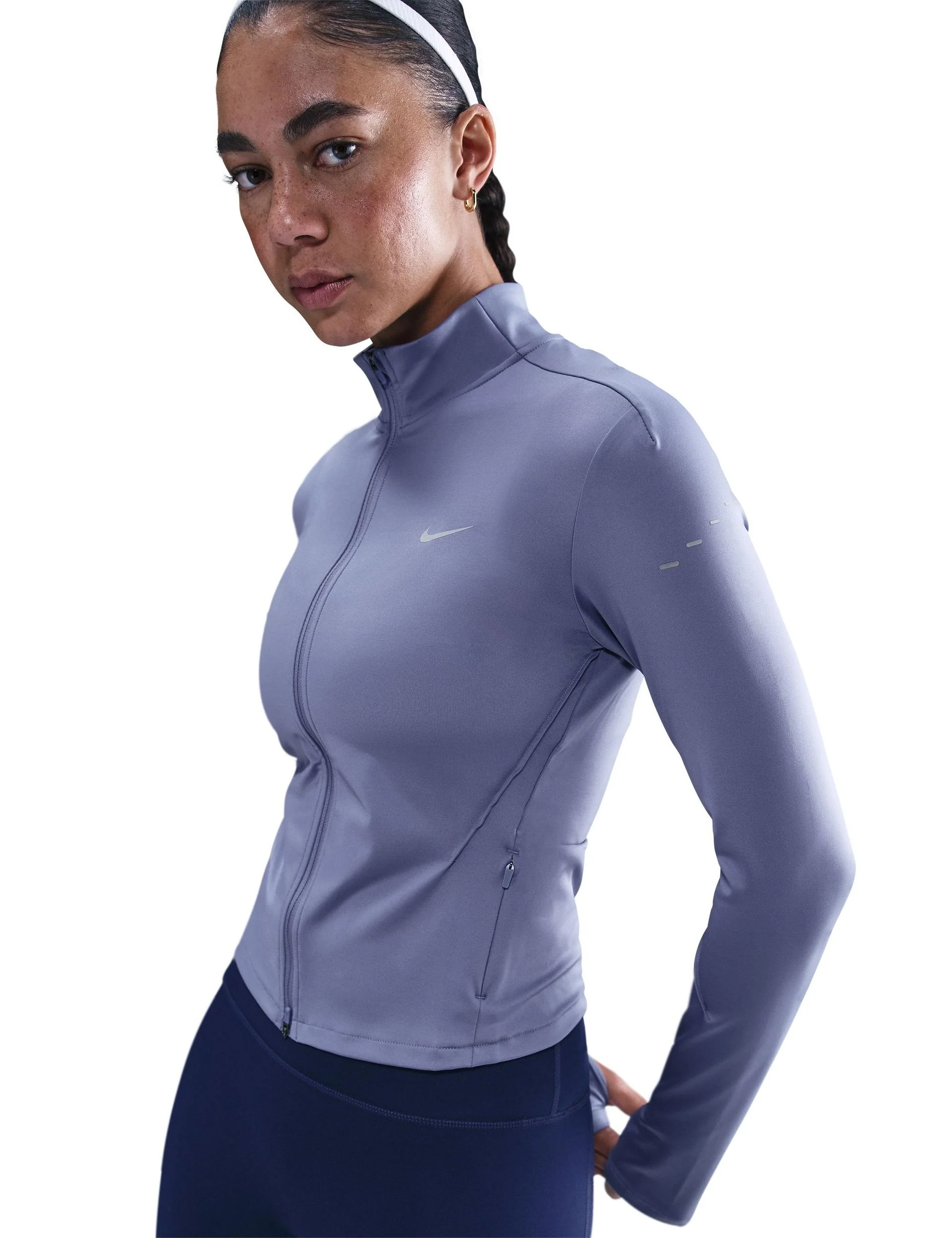 Swift Dri-FIT Full-Zip Running Mid Layer - World Indigo/Reflective Silver