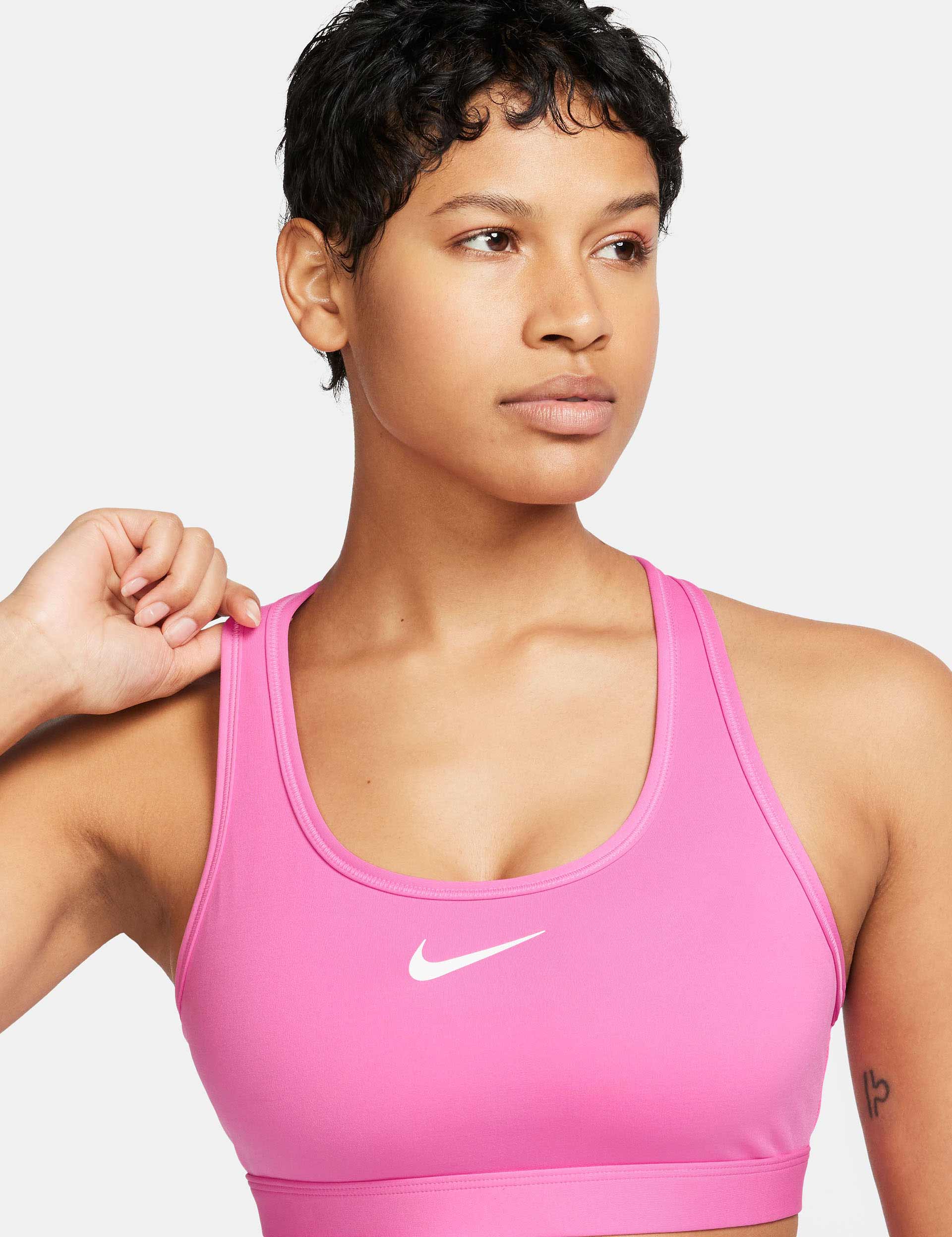 Swoosh Medium Support Bra - Playful Pink/White
