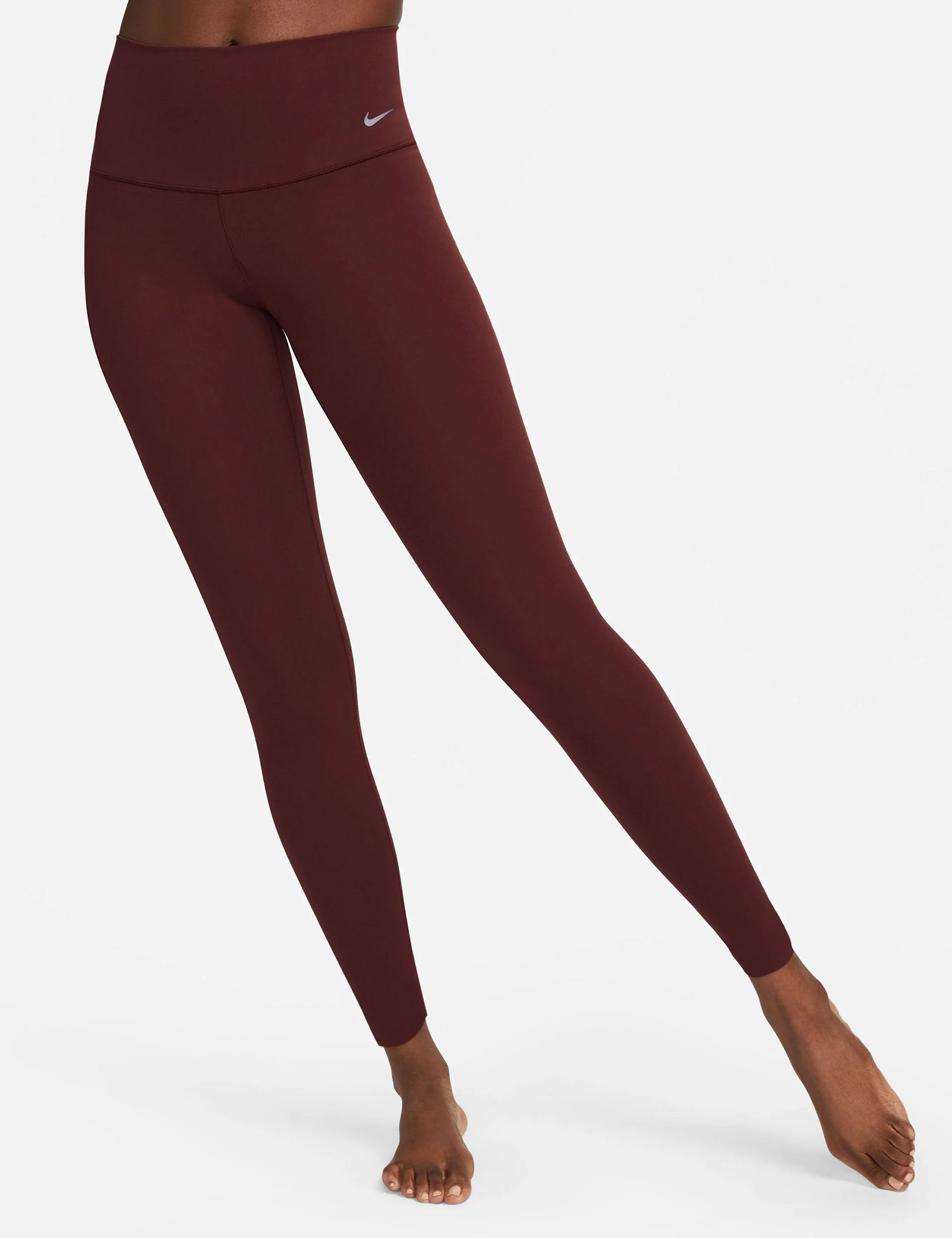 Zenvy High Waisted Leggings - Burgundy Crush/Black