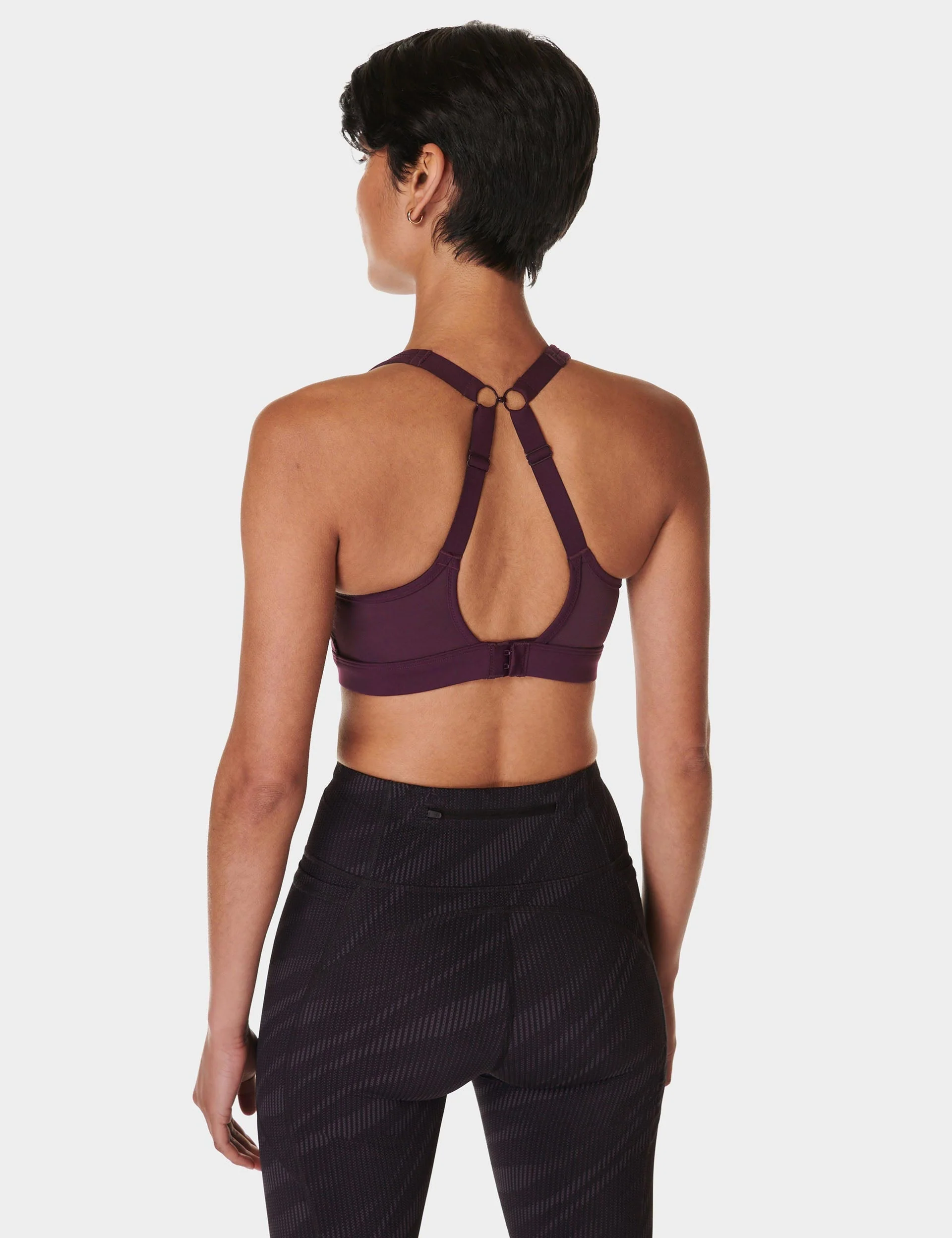 Power Icon Running Bra - Midnight Cherry Purple