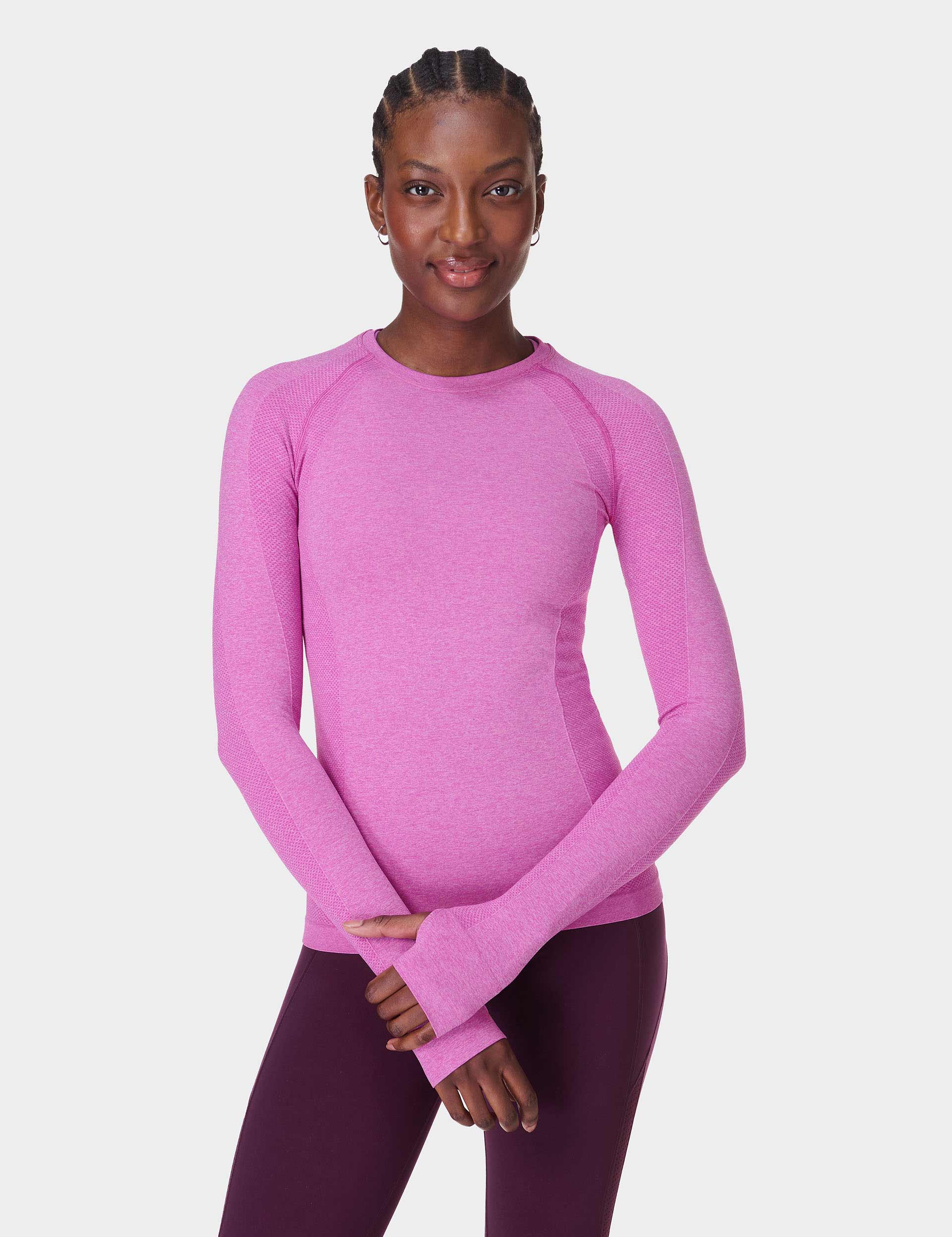 Athlete Seamless Gym Long Sleeve Top - Allium Pink/Nerine Pink Marl