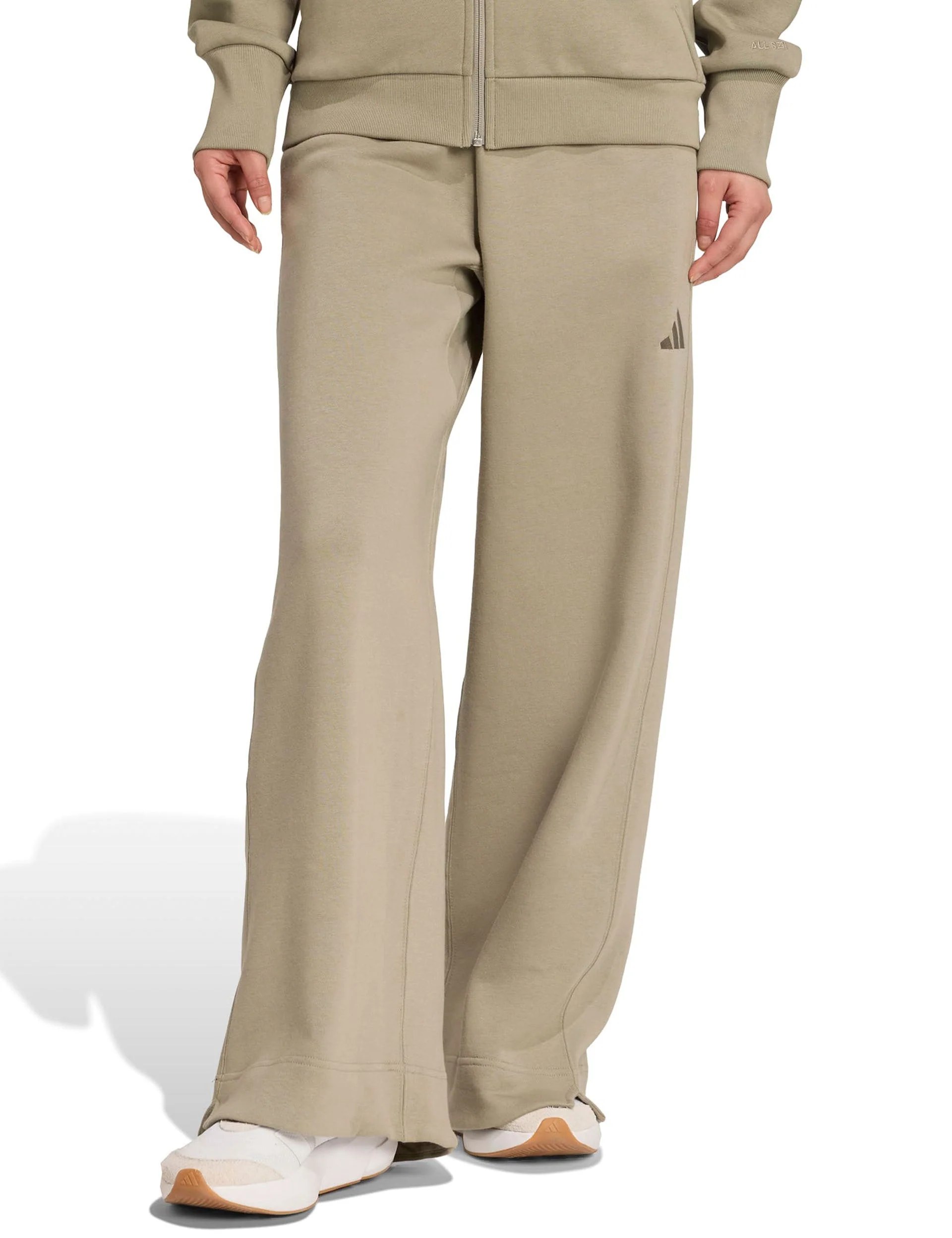 ALL SZN Fleece Loose Wide-Leg Pants - Silver Pebble