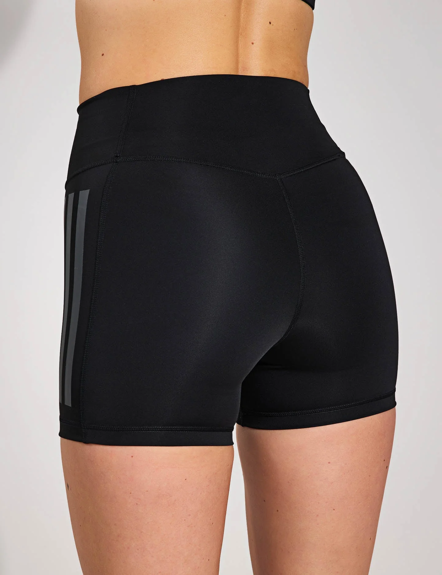 Optime 3-Stripes 1/4 Short Leggings - Black