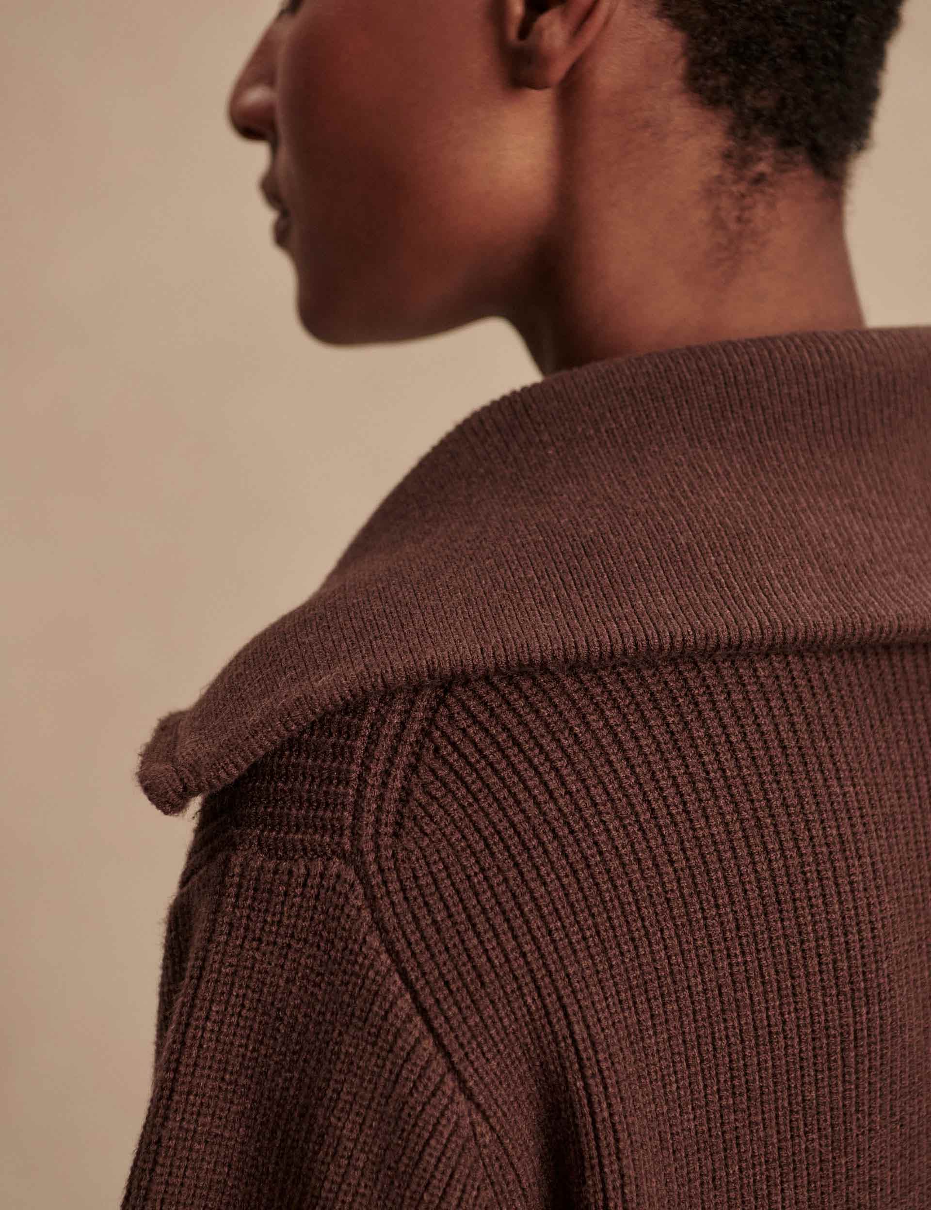 Enrico Knit Jacket - Coffee Bean